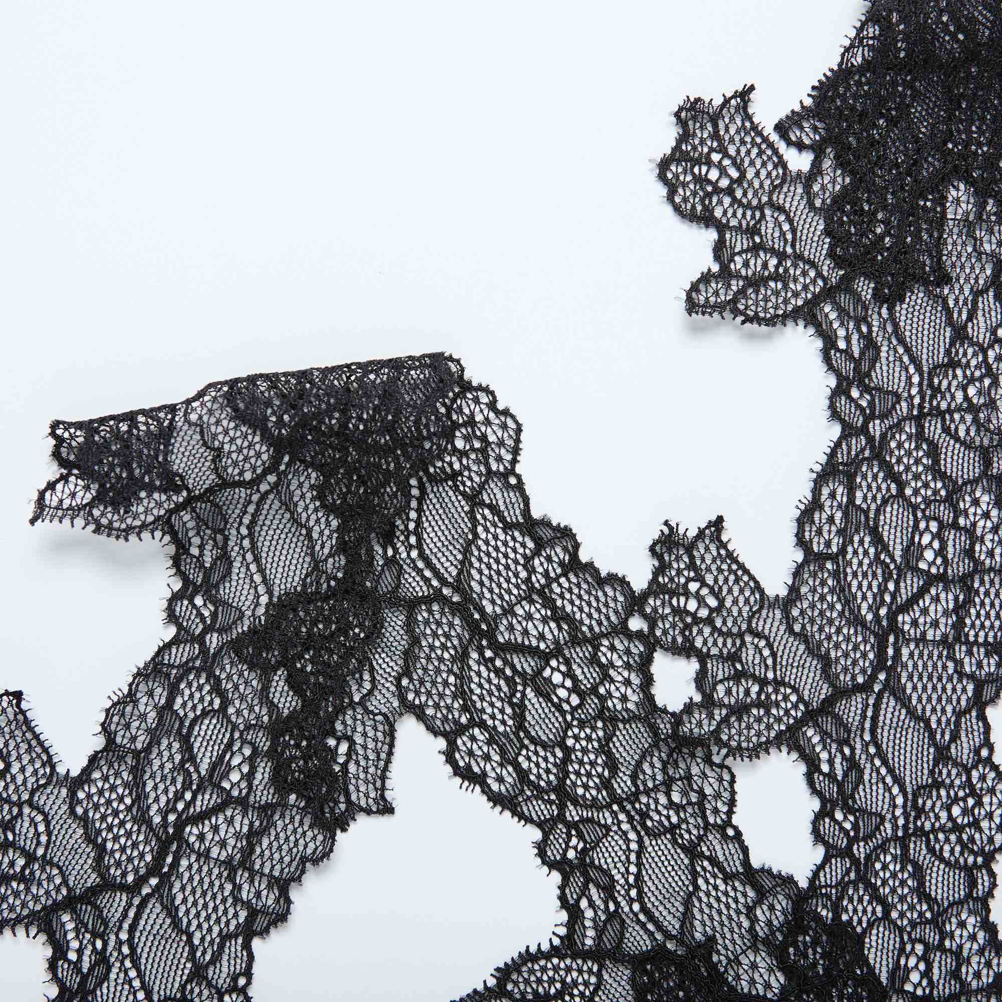 Кружево Эластичное Узкое PP002A (Черный, Стандарт, БП)