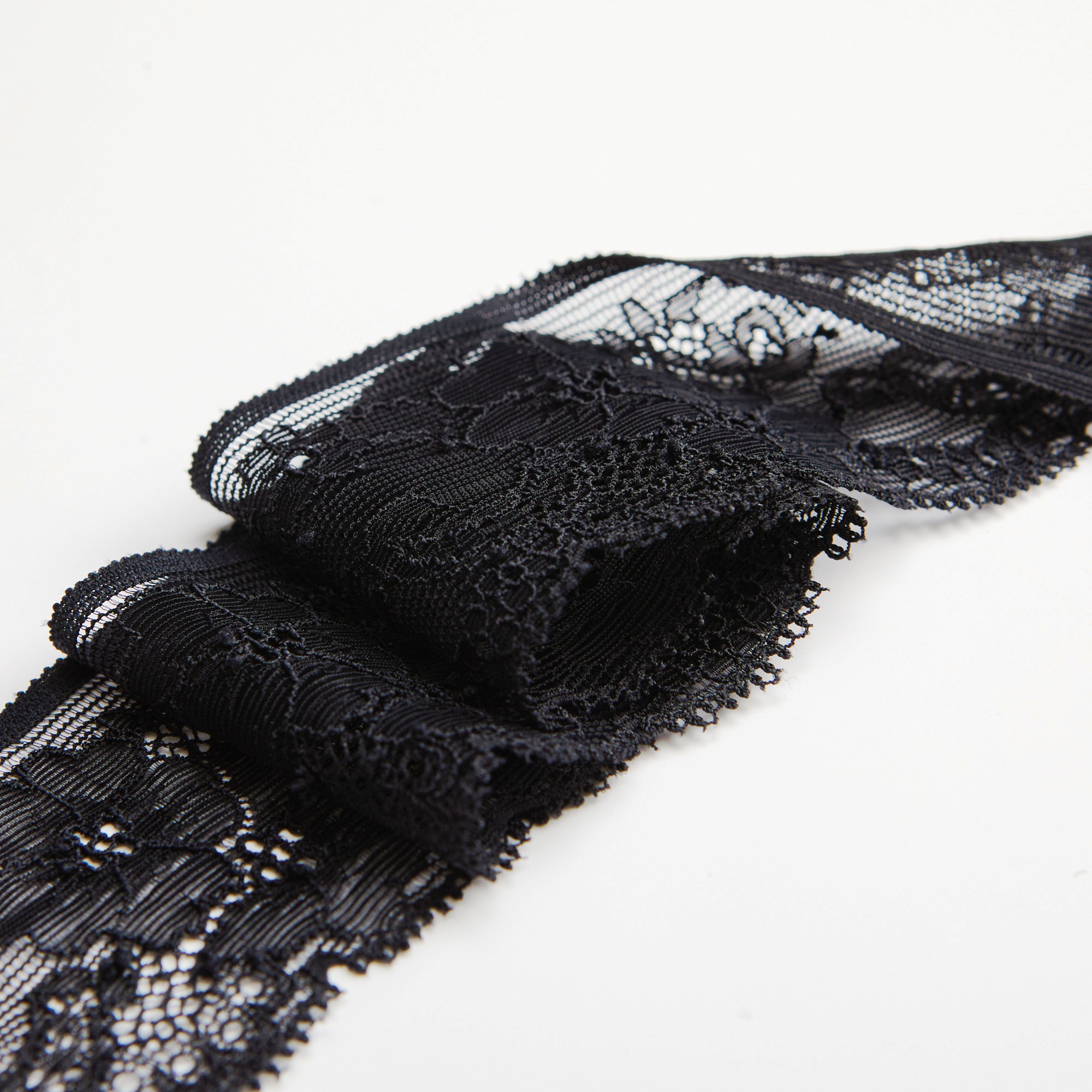 Кружево эластичное узкое VP285A (Черный, W141(A), БП)