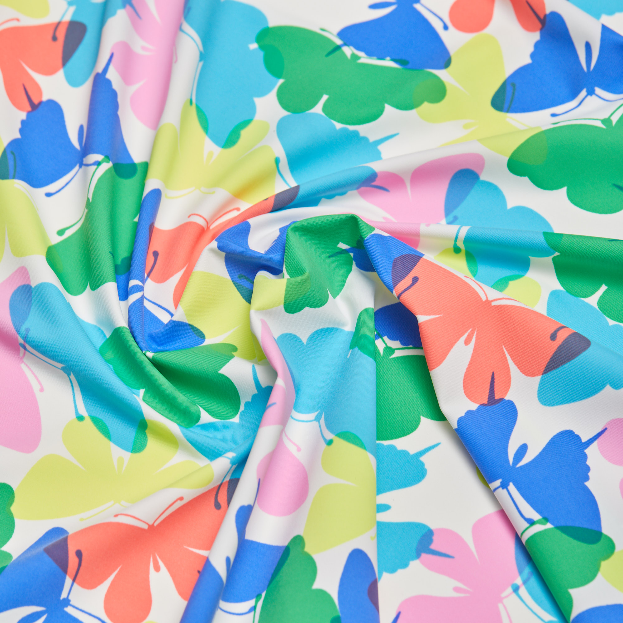 Микрофибра принт stt163p (Белый, butterfly/orange, БП)