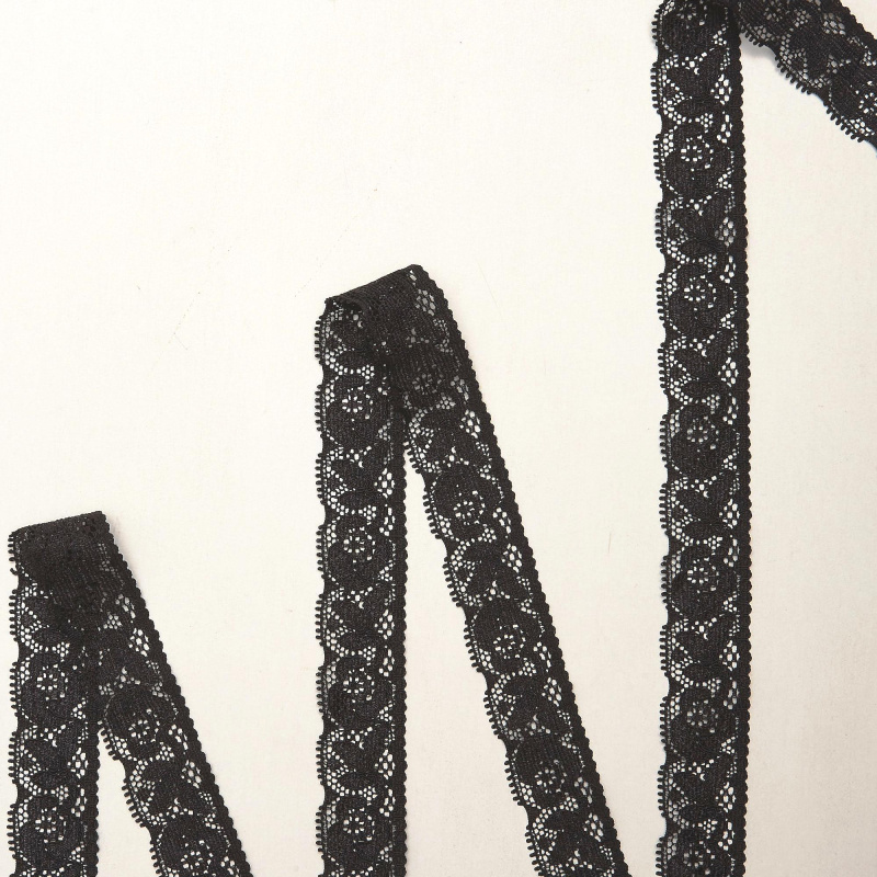 Кружево Эластичное Узкое 106164 (Черный, Стандарт, БП)