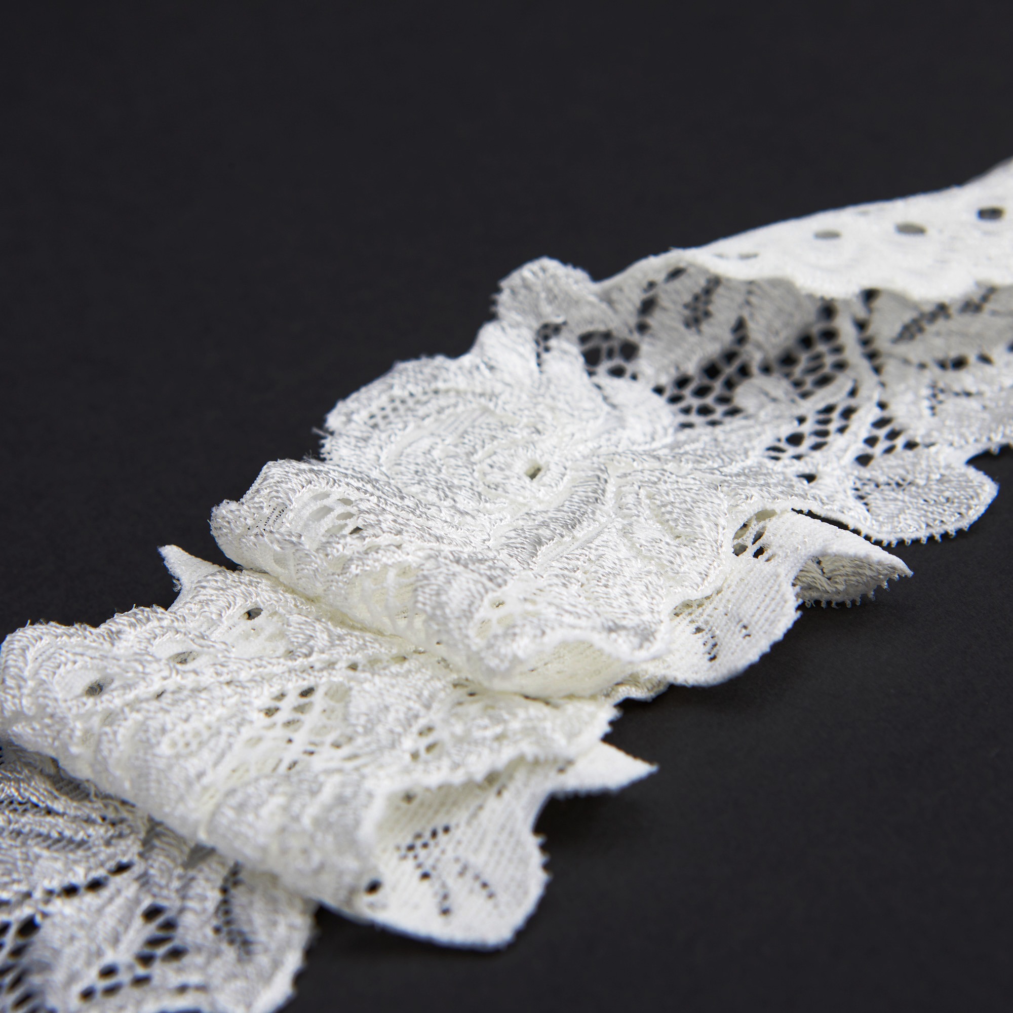 Кружево Эластичное Узкое 6755 (Айвори, 11-0602 TC, БП)