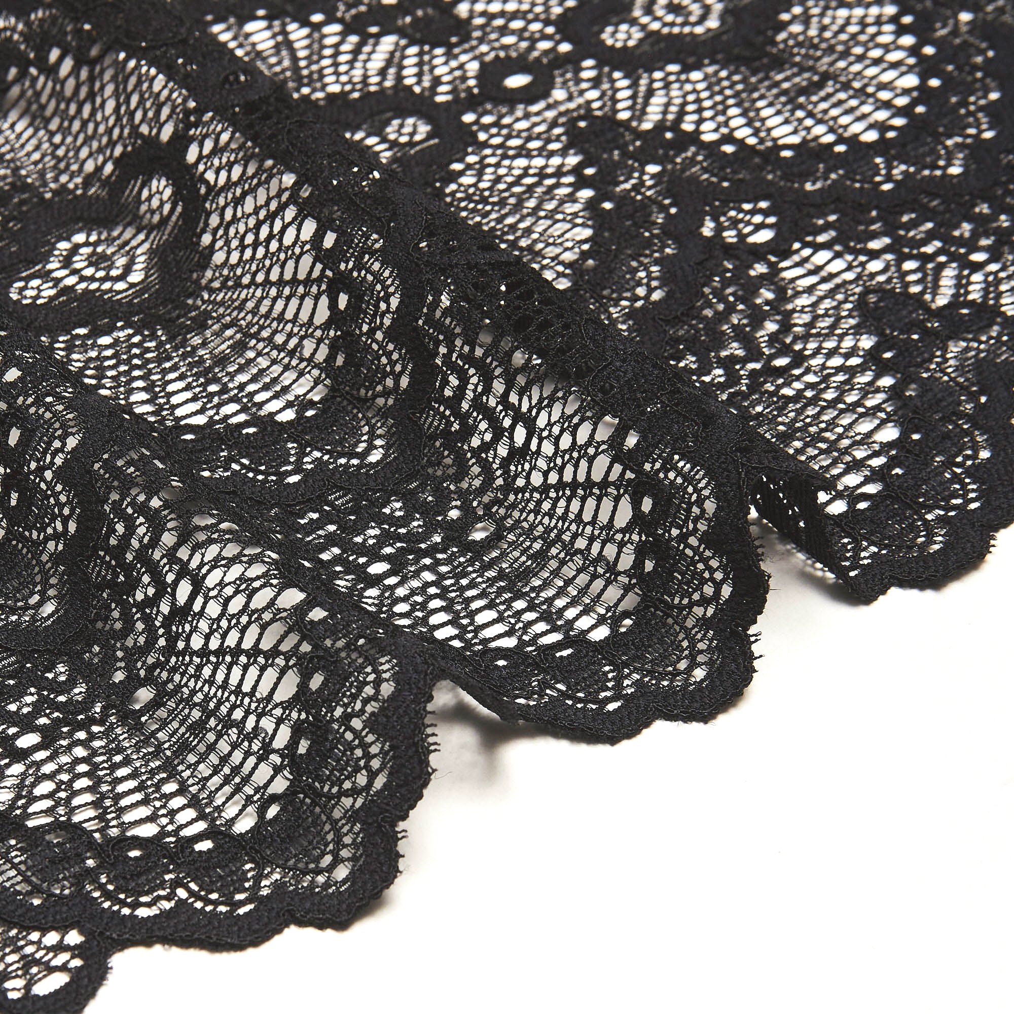 Кружево Эластичное 6216 (Черный, Стандарт, БП)