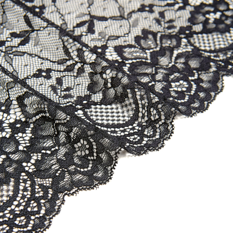 Кружево эластичное B61372soft (Черный, стандарт, 19-4007)