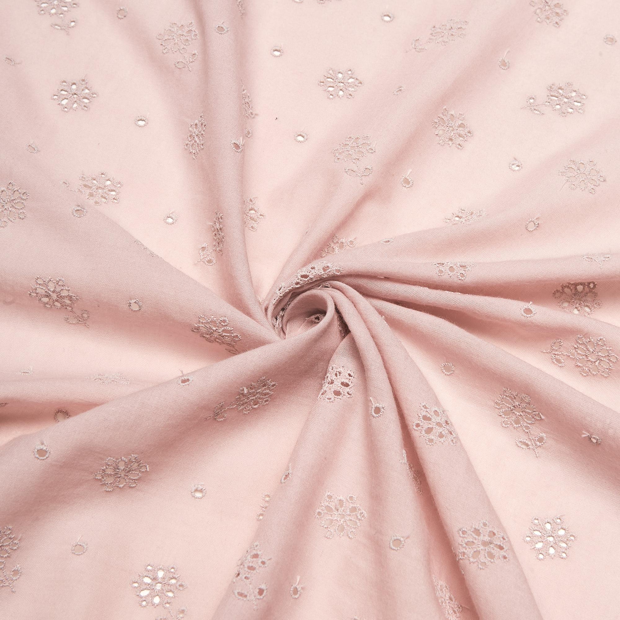 Хлопок тканый с вышивкой ENA00249A (Розовый, 032, БП)