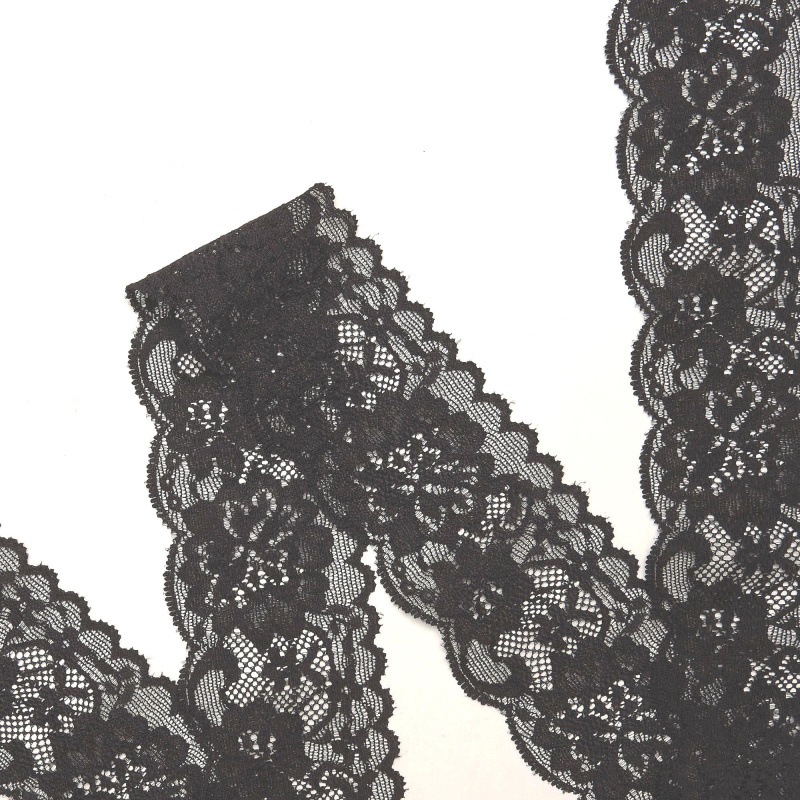 Кружево эластичное узкое 39225BH (Черный, Стандарт, БП)