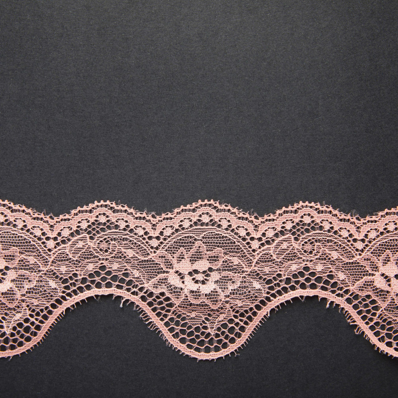 Кружево неэластичное узкое LF11893 (Коралловый, 1215849, БП)