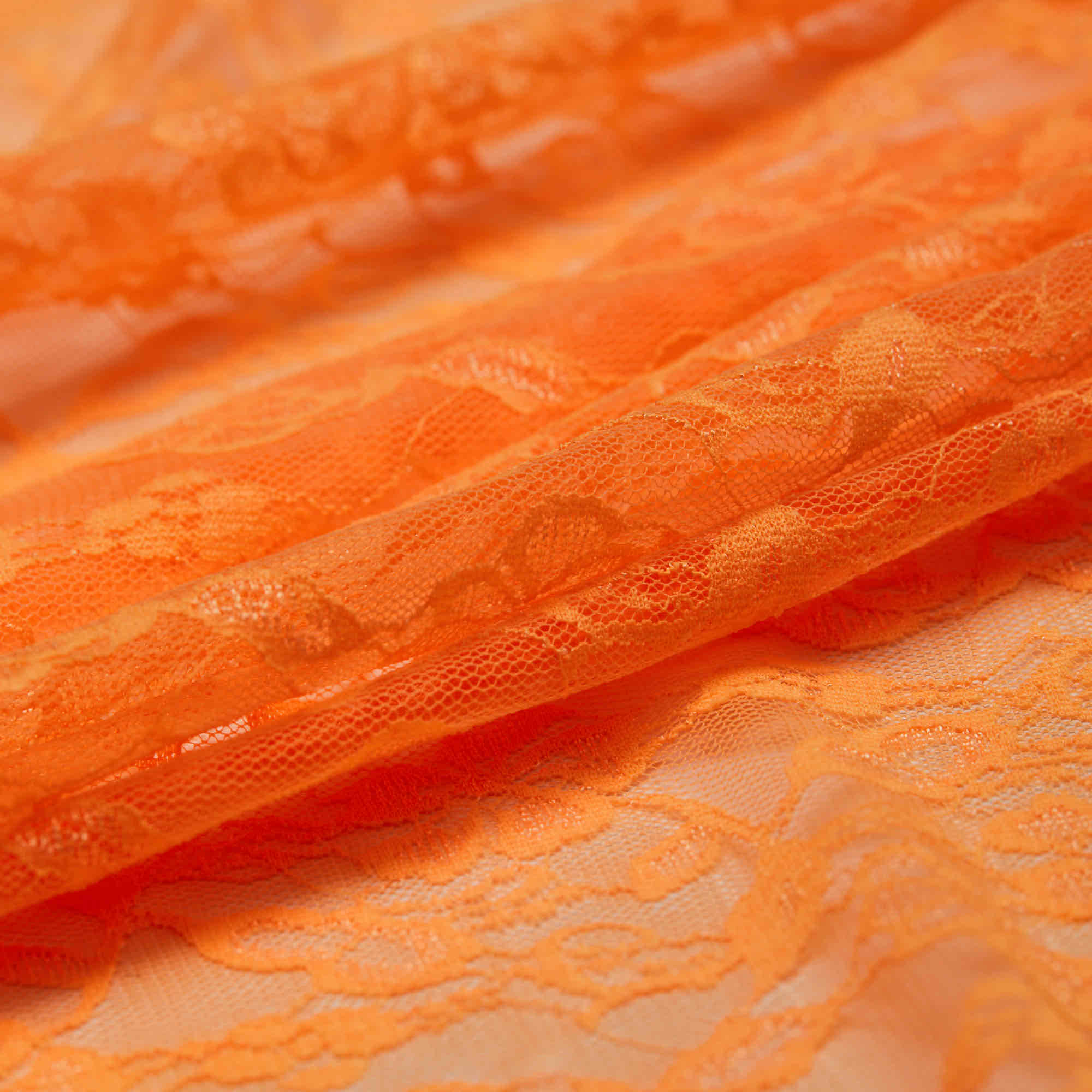 Кружевное Эластичное Полотно L02116D (Оранжевый, neon orange, БП)
