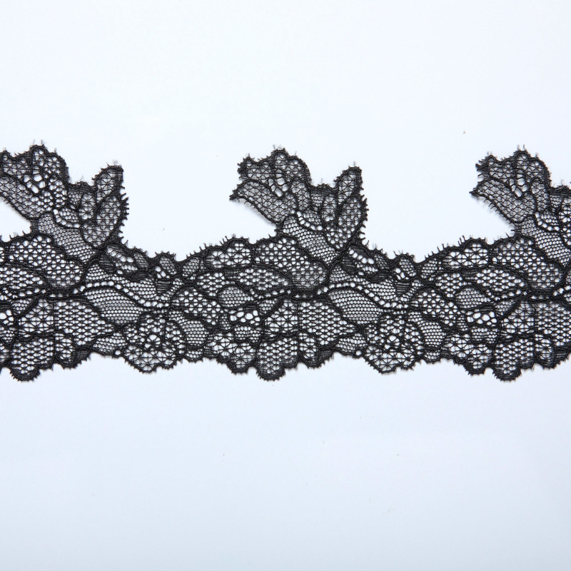 Кружево Эластичное Узкое PP002A (Черный, Стандарт, БП)