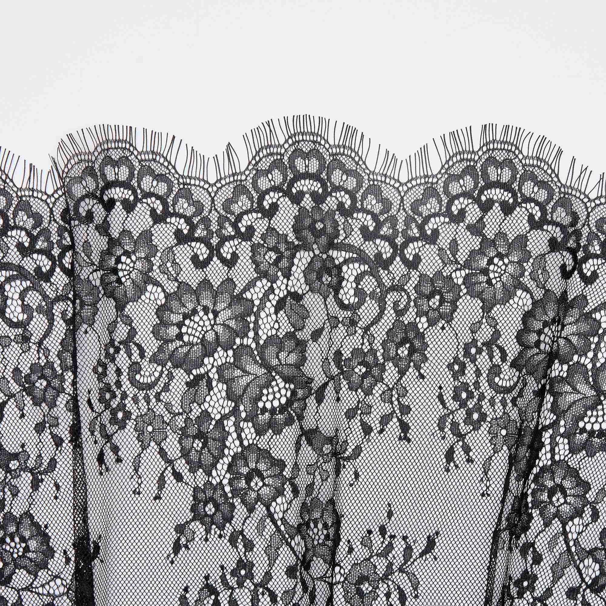 Кружевное Неэластичное Полотно HB0266P (Черный, Стандарт, БП)