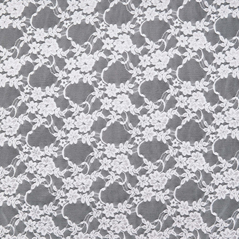 Кружевное Эластичное Полотно L042020D (Белый, Стандарт, БП)