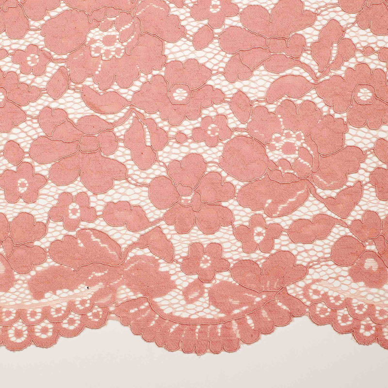 Кружевное неэластичное полотно HWCH-151323L/60 (Розовый, Pink 12-1212TPX, БП)