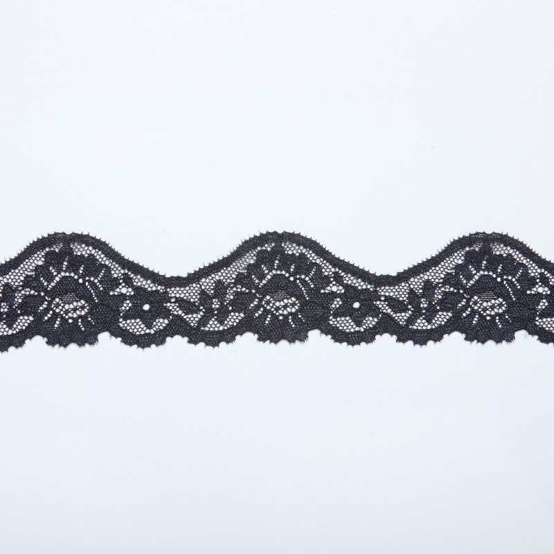 Кружево эластичное узкое U1A00A (Черный, Стандарт, БП)