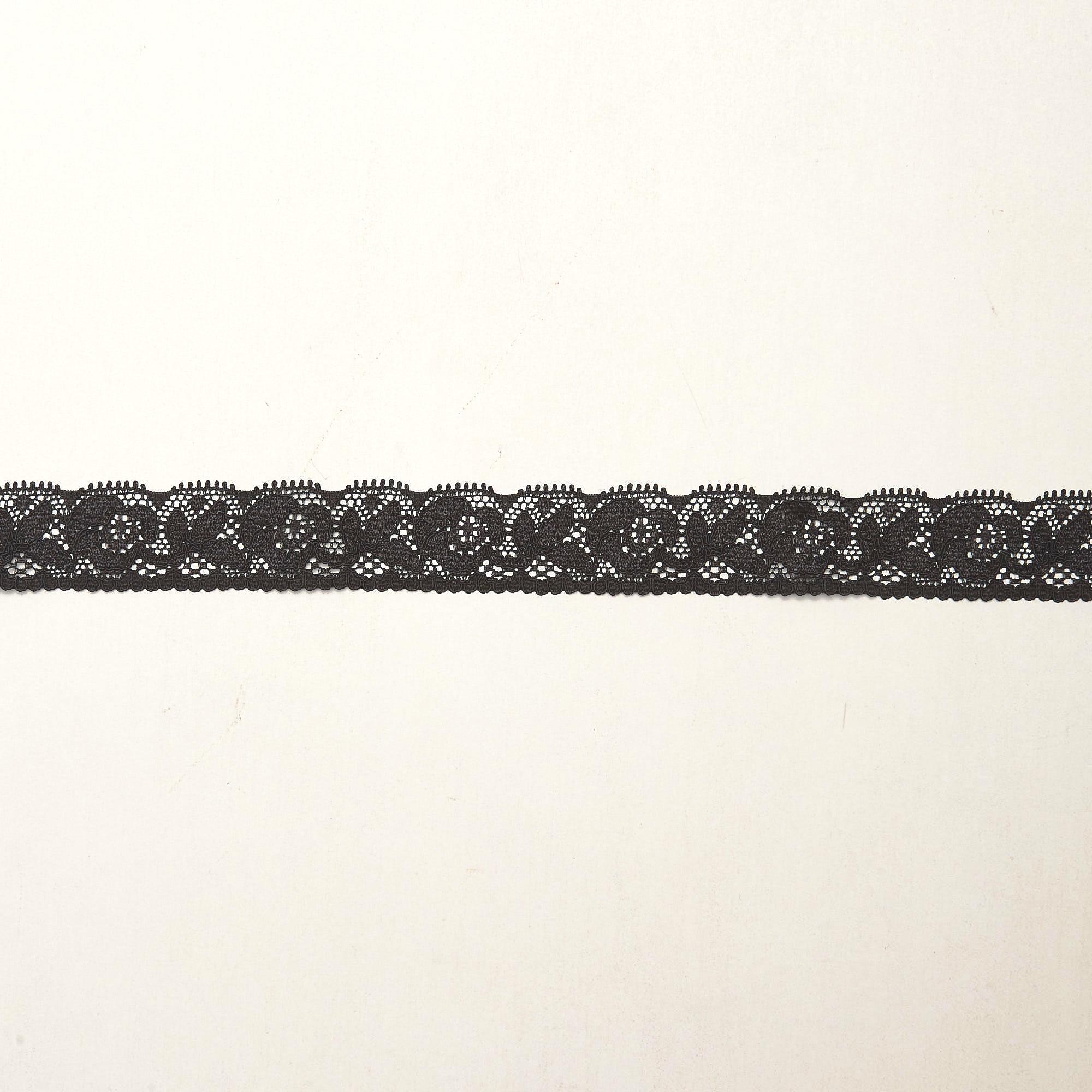 Кружево Эластичное Узкое 106164 (Черный, Стандарт, БП)