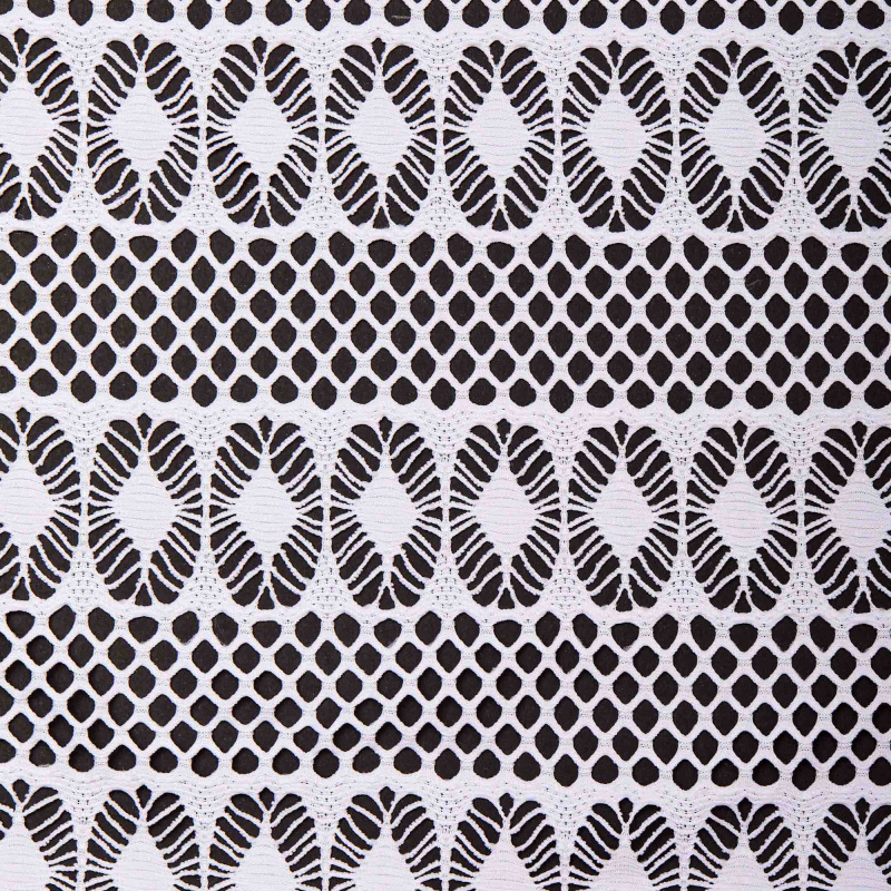 Кружевное Эластичное Полотно JC3385 (Белый, Стандарт, БП)