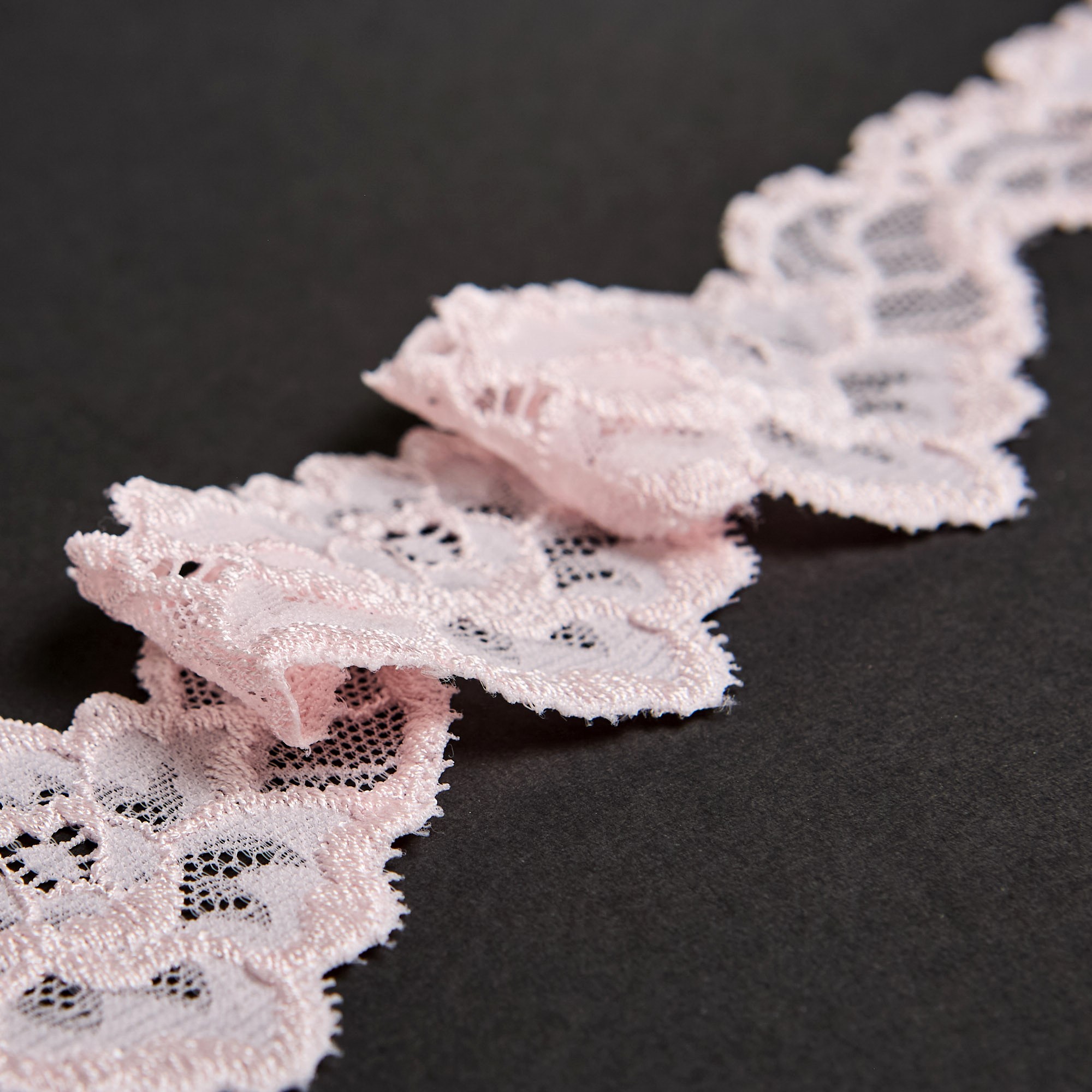 Кружево эластичное узкое 59274B-1 (Персиковый, 581452B, БП)