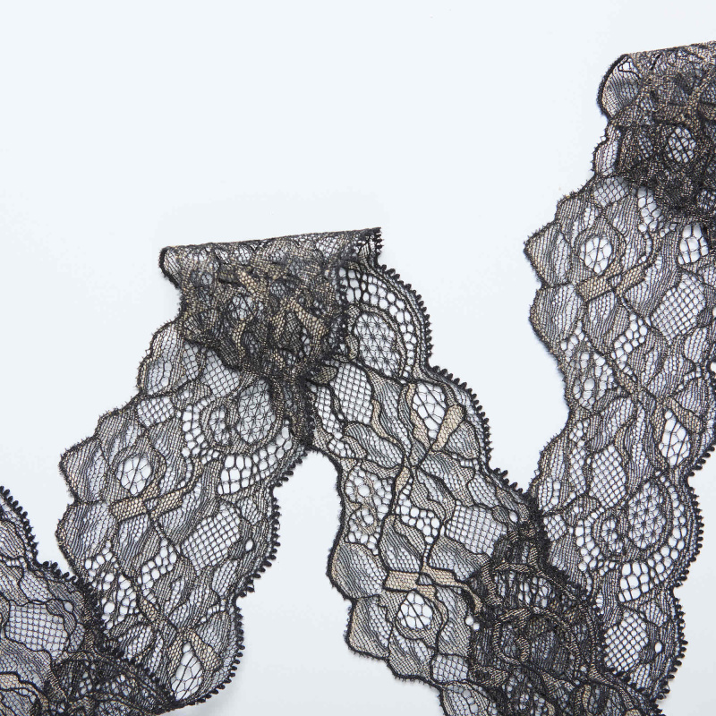 Кружево Эластичное Узкое 9764RDH (Черный, 6C2351B, БП)