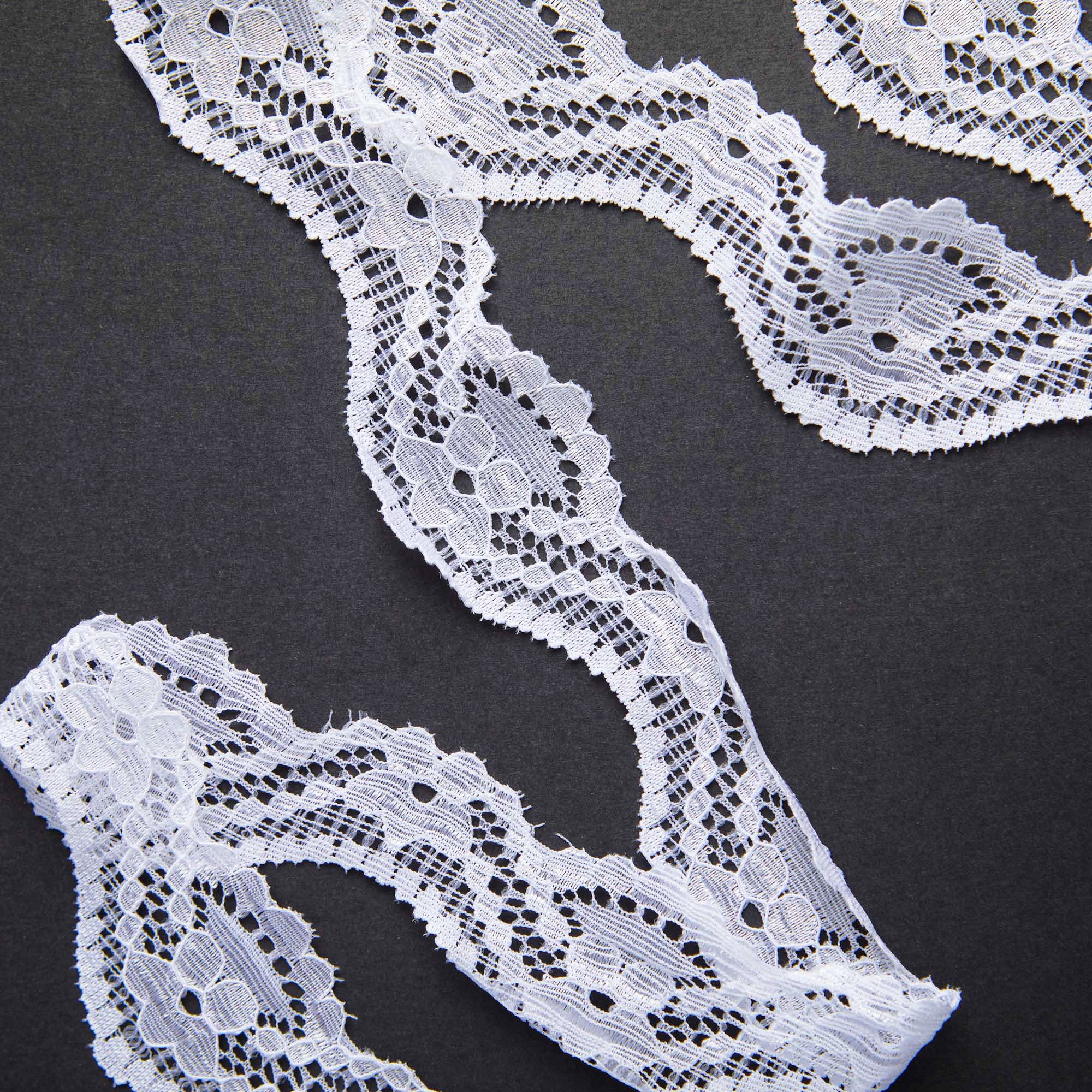 Кружево Эластичное Узкое S1024 (Белый, Стандарт, БП)
