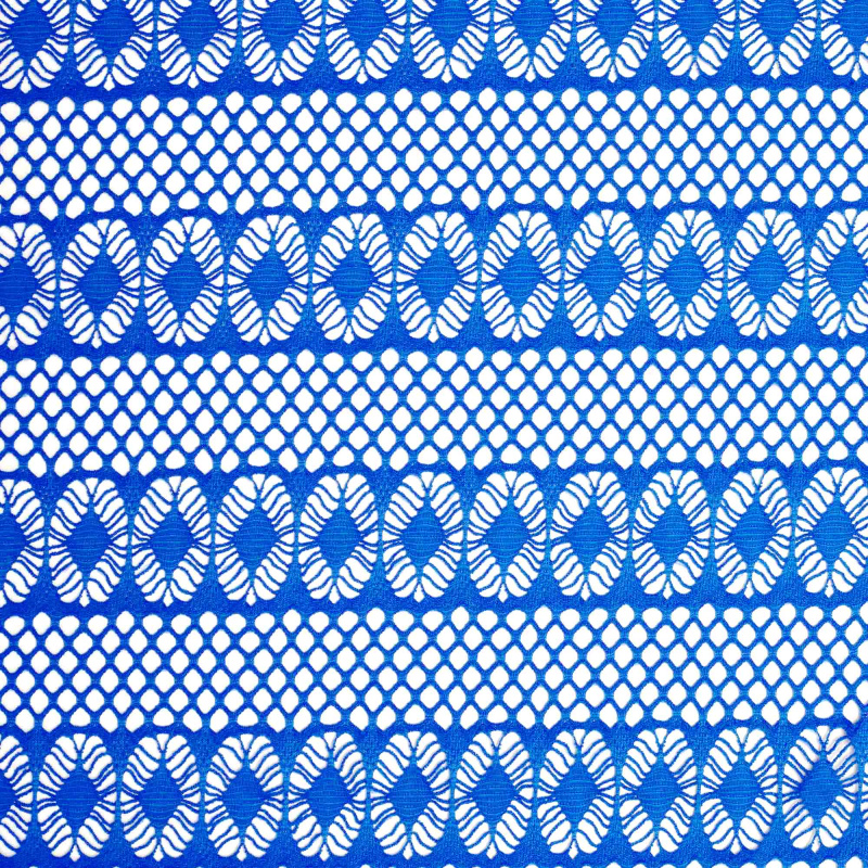 Кружевное Эластичное Полотно JC3385 (Синий, C2-Ultramarine-A, БП)