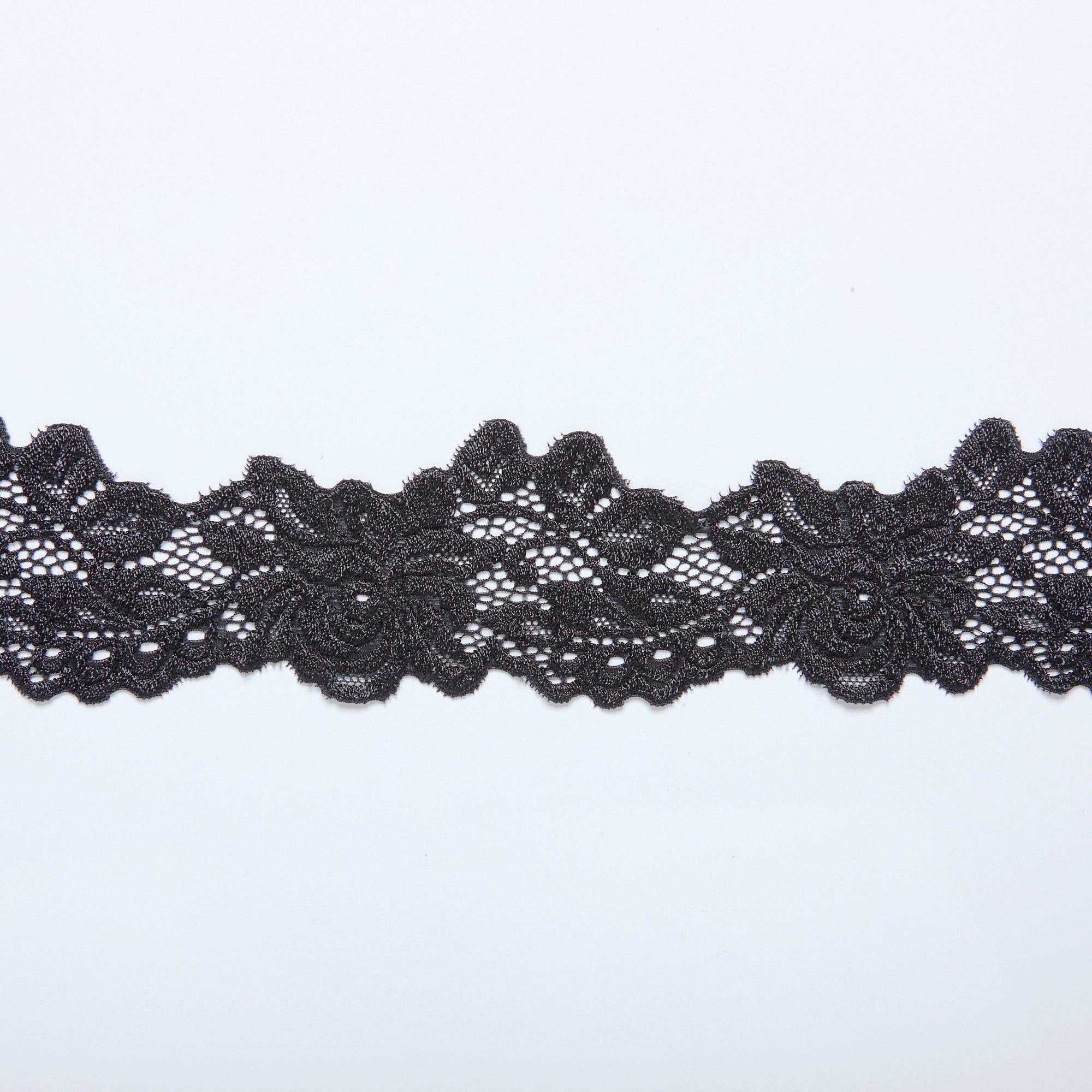 Кружево Эластичное Узкое 6755 (Черный, Стандарт, БП)