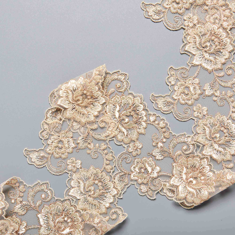 Вышивка На Сетке Неэластичной Узкая LCR33031 (Бежевый, 2BR, БП)