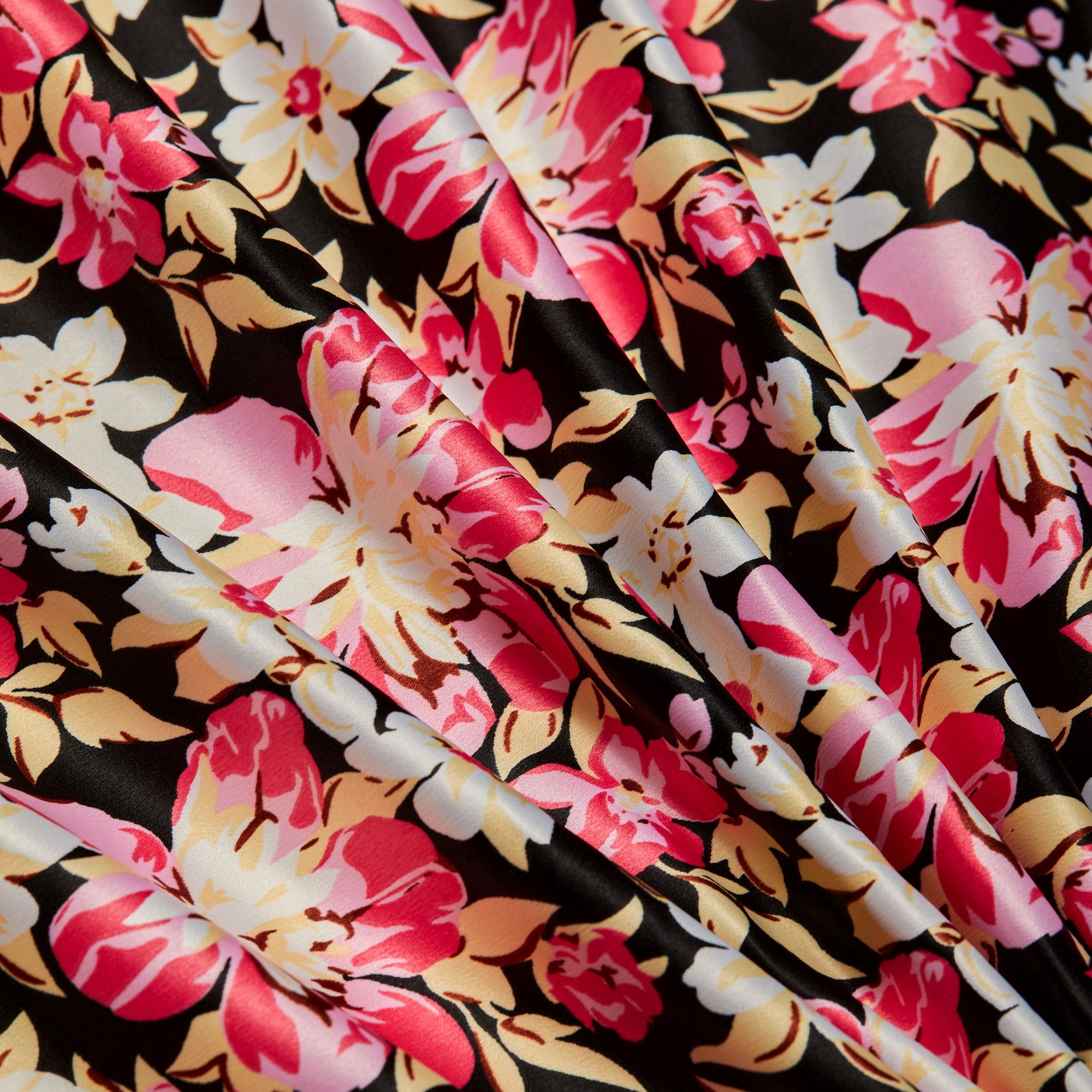 Сатин эластичный принт WXQ-1047p (Черный, madlen, БП)