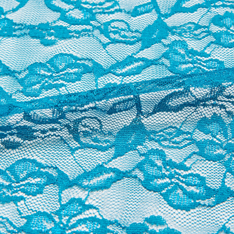 Кружевное Эластичное Полотно L02116D (Бирюзовый, S140325074, БП)