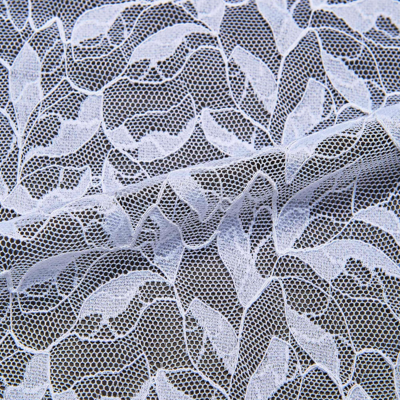 Кружевное эластичное полотно v13935 (Белый, стандарт, БП)