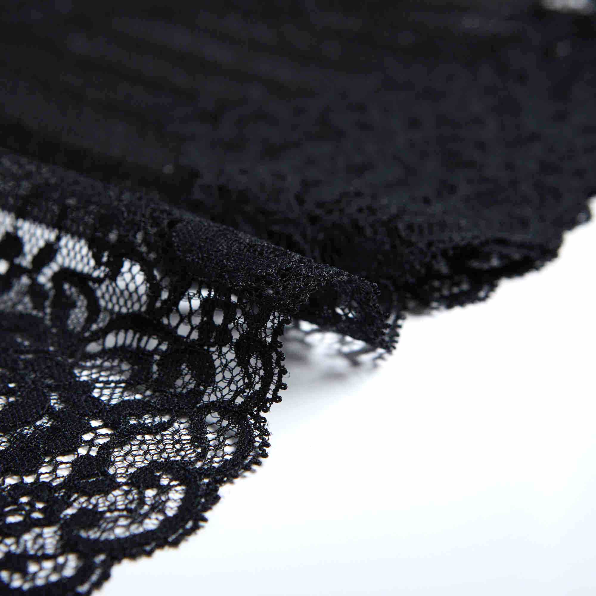 Кружево Эластичное HS545A (Черный, Стандарт, БП)