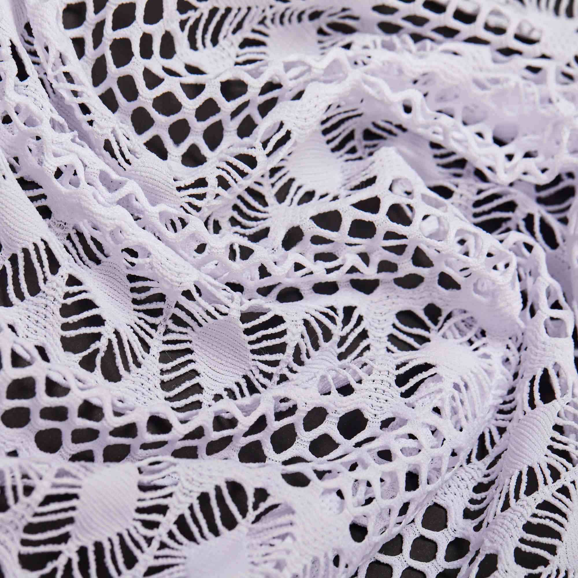 Кружевное Эластичное Полотно JC3385 (Белый, Стандарт, БП)