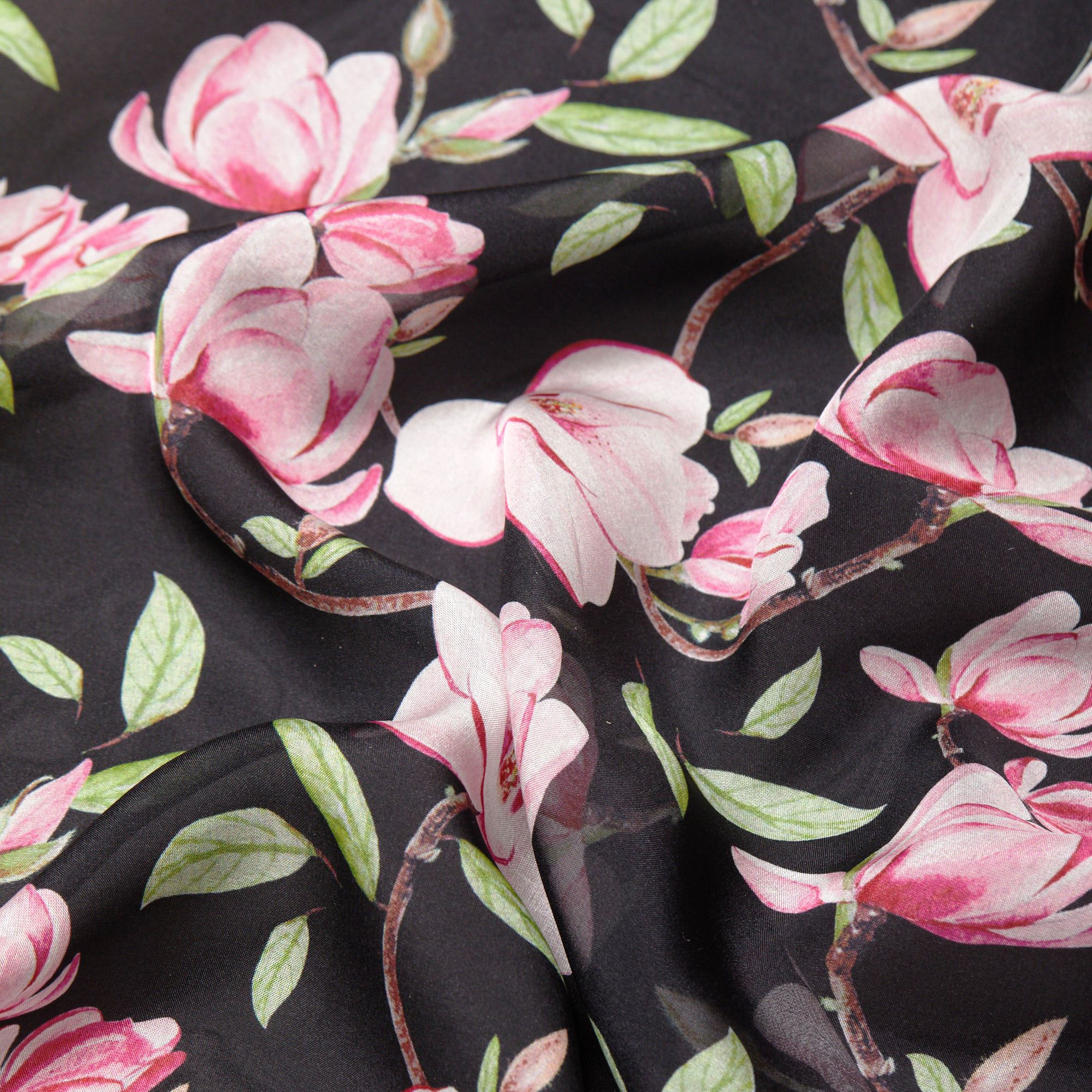 Шелк принт wh10146-8a (Черный, MAGNOLIA, БП)