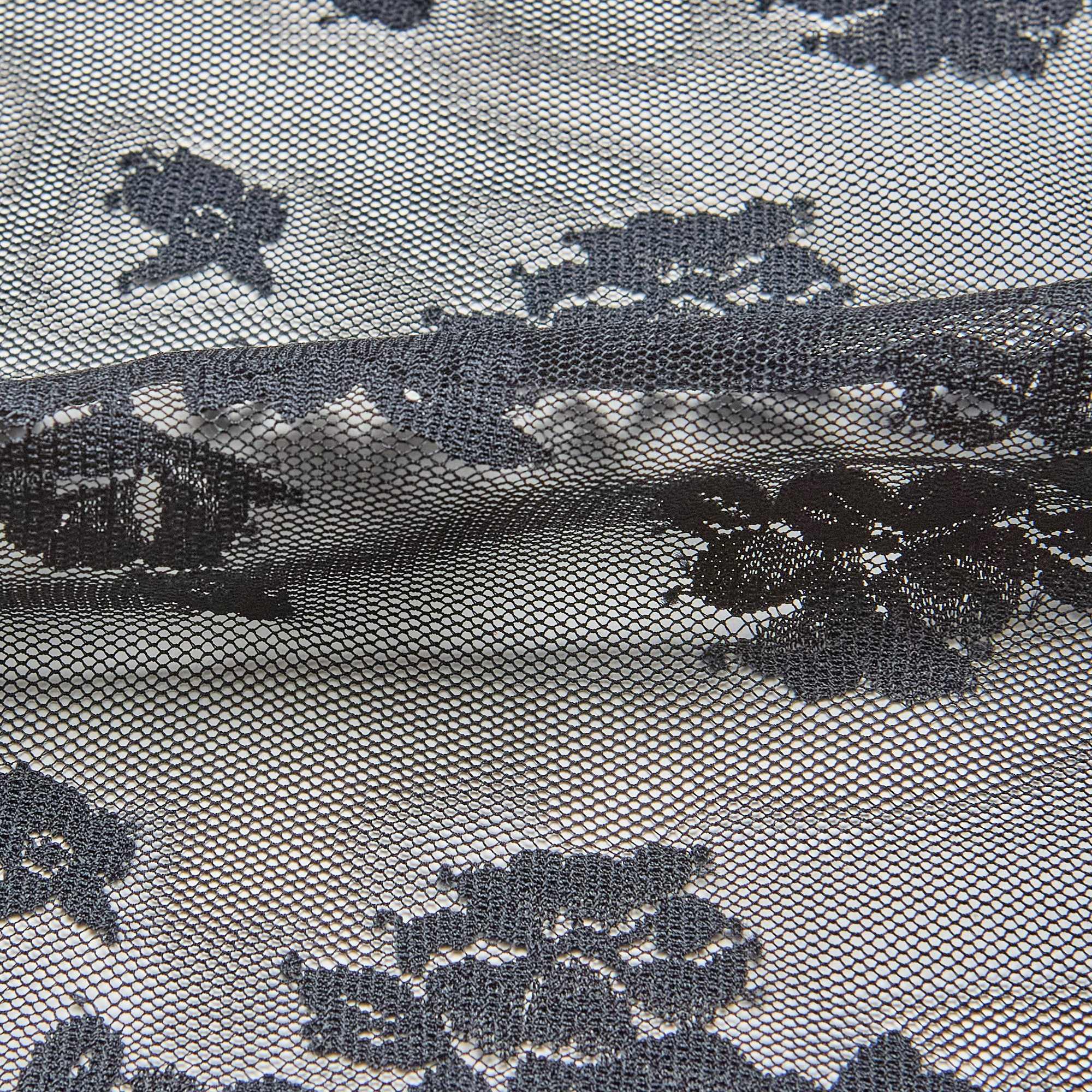 Кружевное Эластичное Полотно E2948M (Черный, Стандарт, БП)