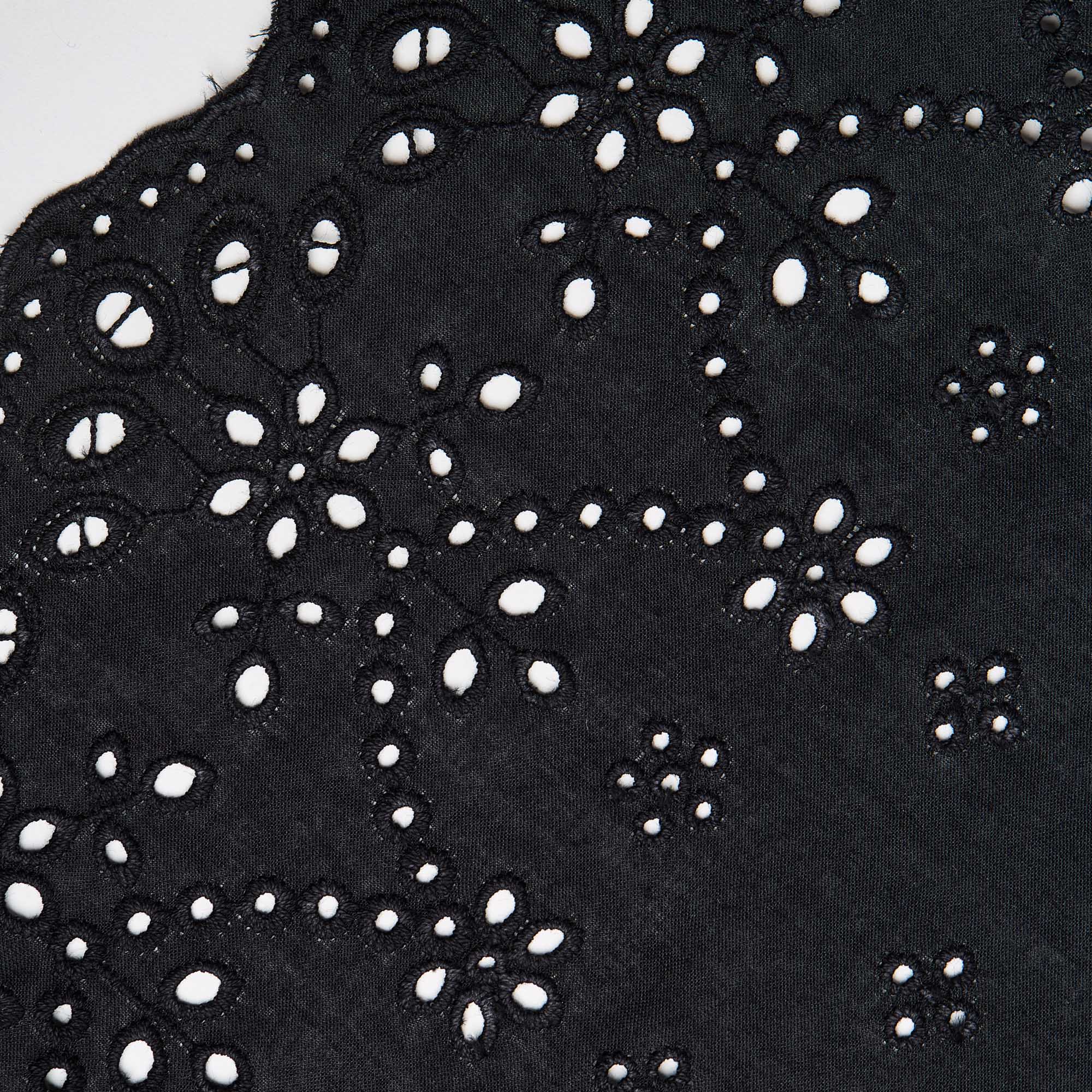 Хлопок тканый с вышивкой 12946 (Черный, Стандарт, БП)