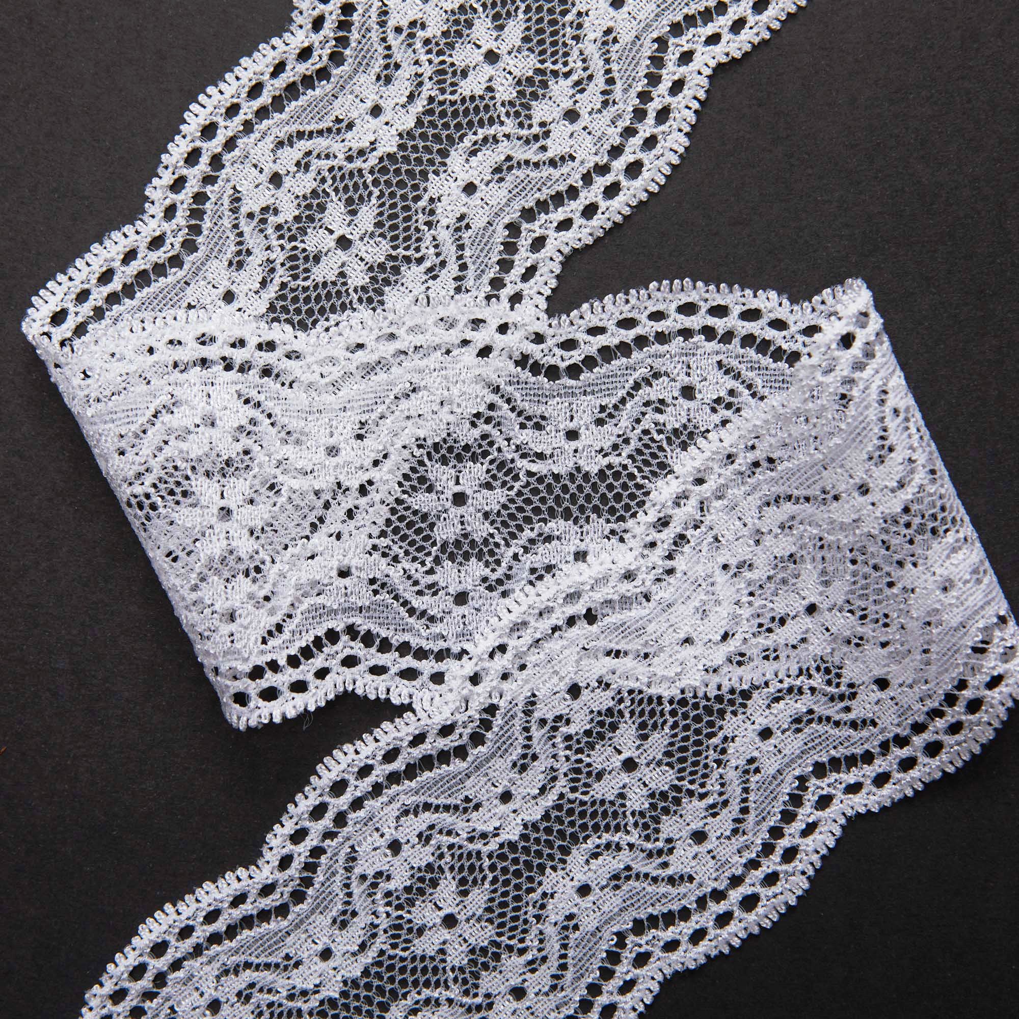 Кружево эластичное узкое D69161B (Белый, 11-0601 TC, БП)