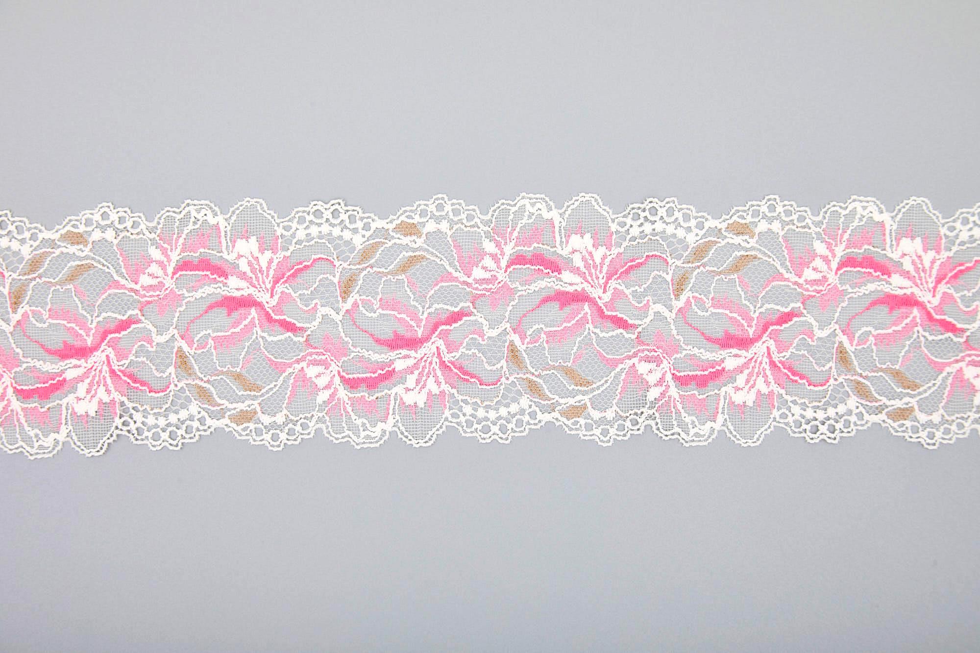 Кружево Эластичное Узкое UK525Q (Розовый, YM000640A, БП)