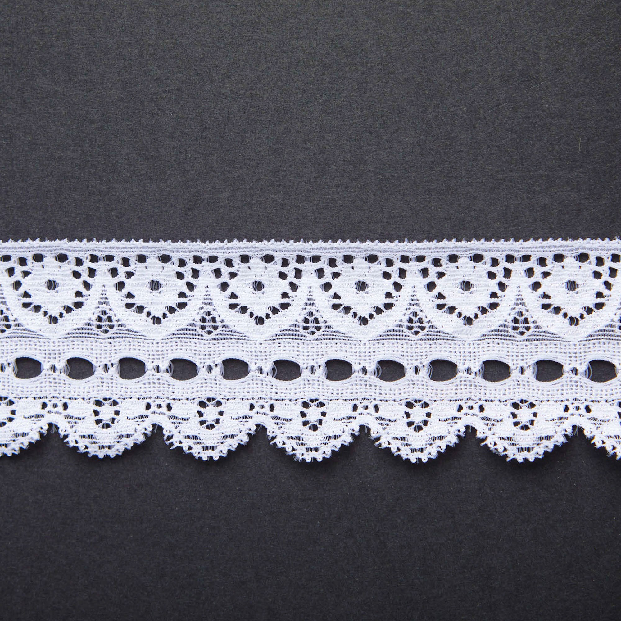 Кружево эластичное узкое U1618A (Белый, Стандарт, БП)