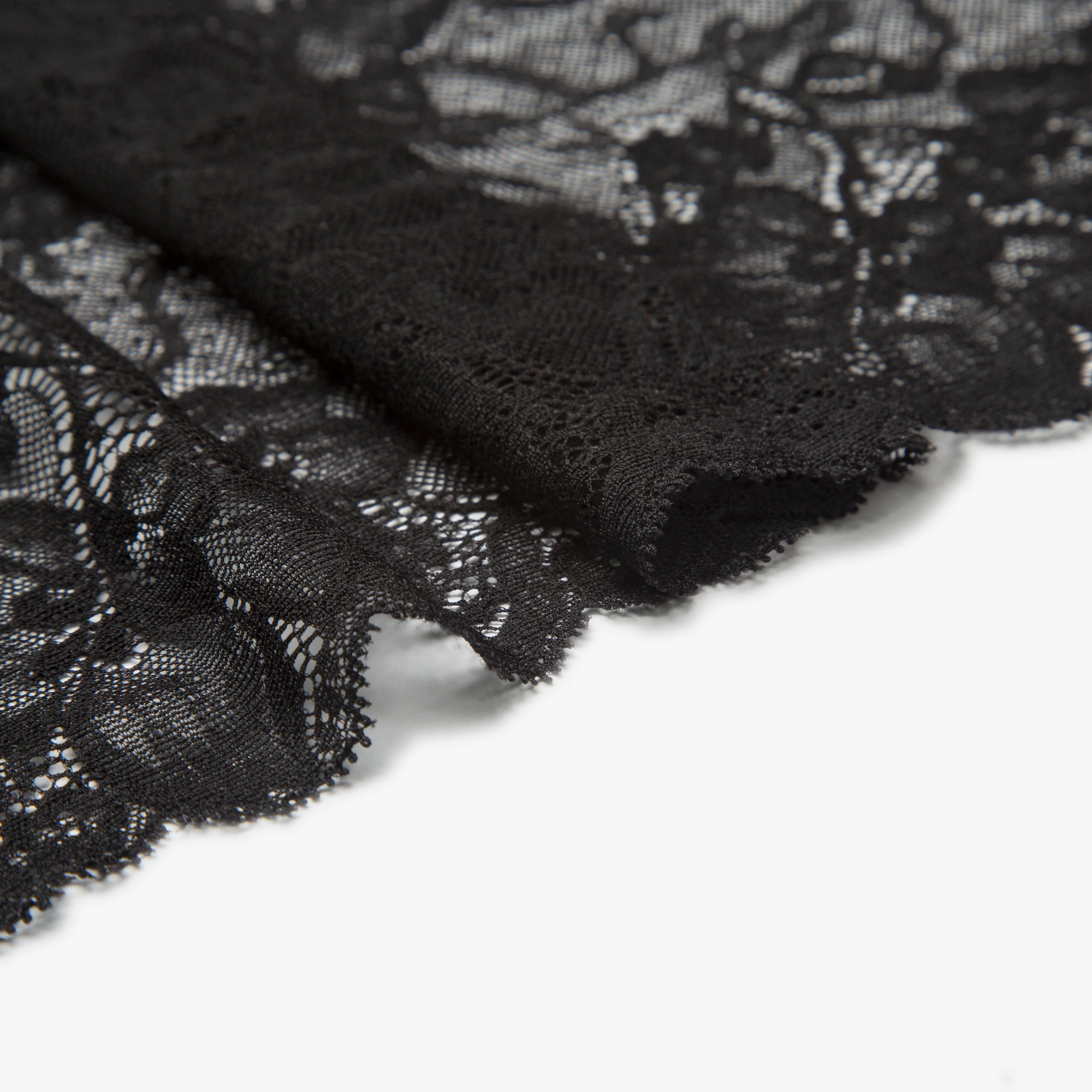 Кружево эластичное nes0006 (Черный, Стандарт, БП)