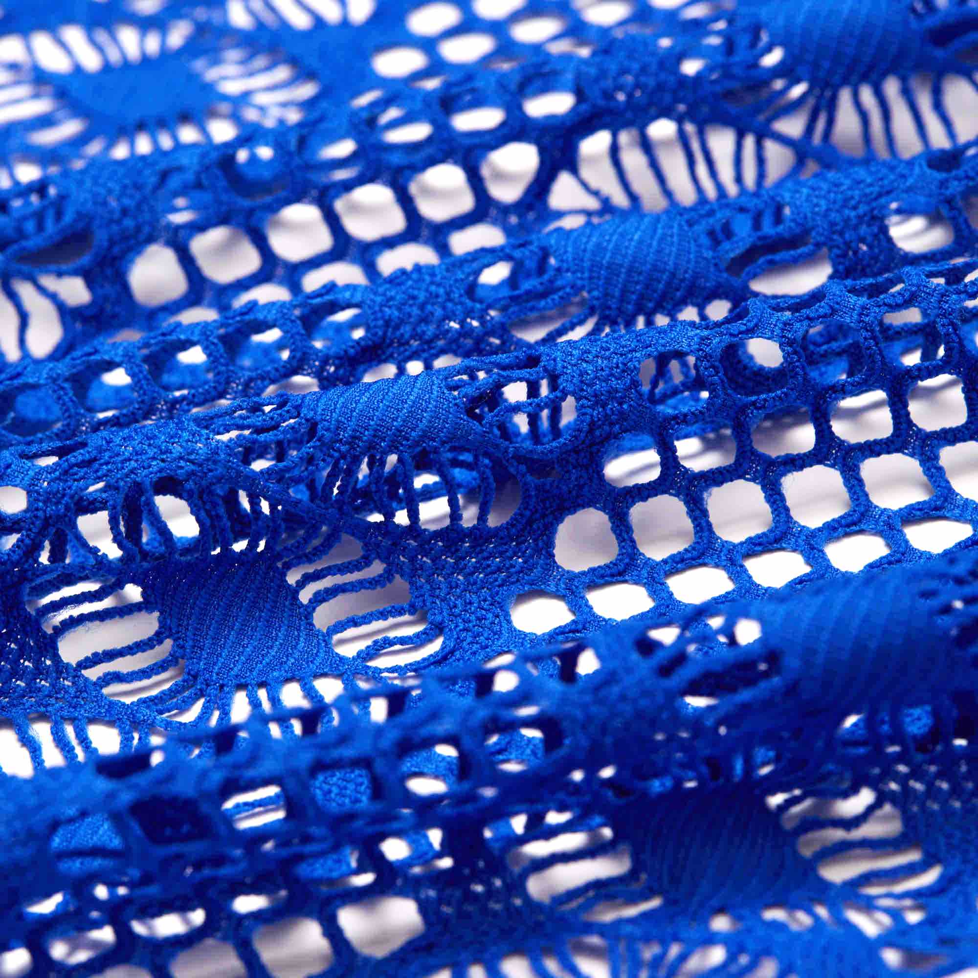 Кружевное Эластичное Полотно JC3385 (Синий, C2-Ultramarine-A, БП)