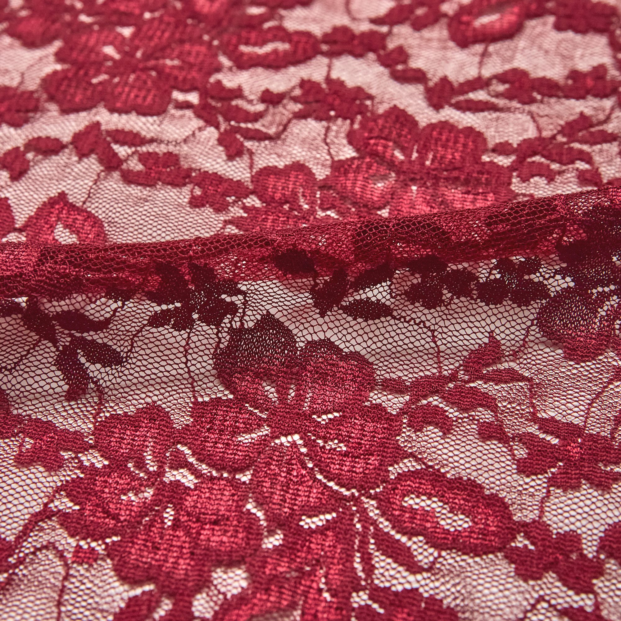 Кружевное эластичное полотно l240 (Бордовый, 731469C, БП)