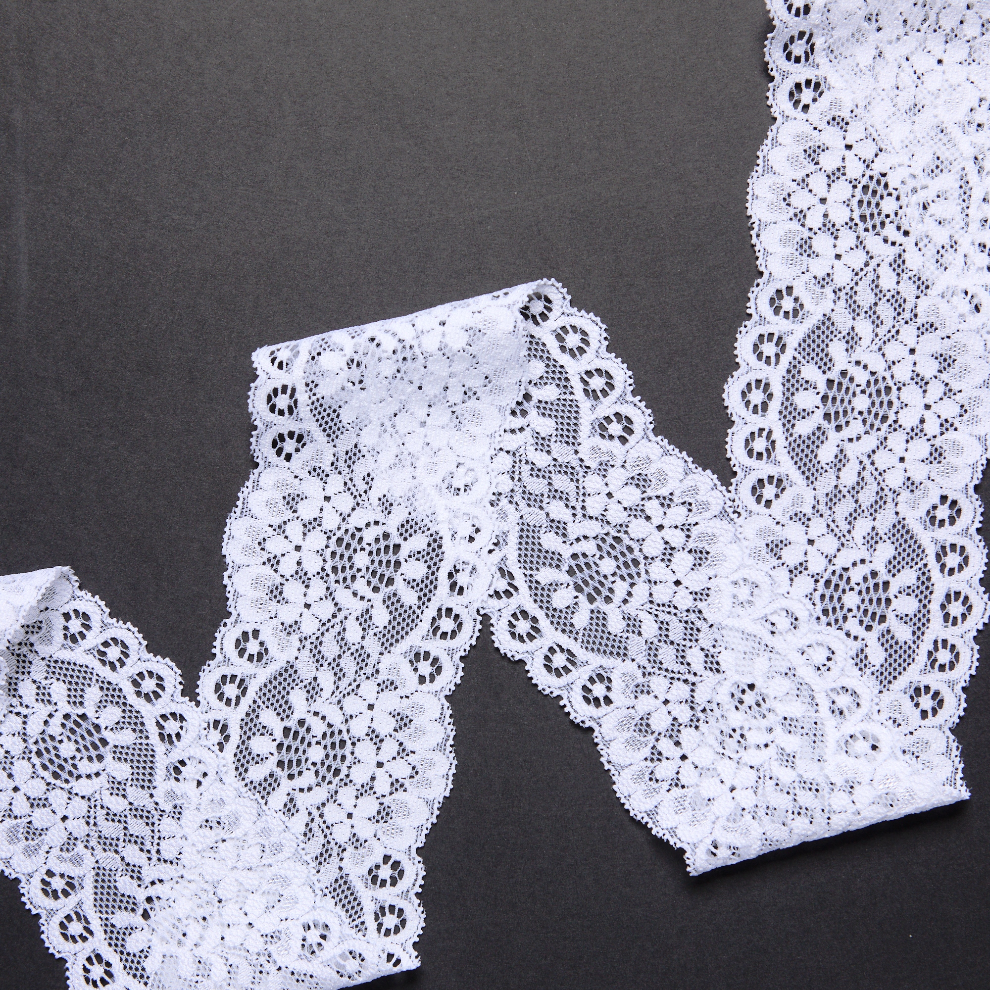 Кружево Эластичное Узкое H07605D (Белый, Стандарт, БП)