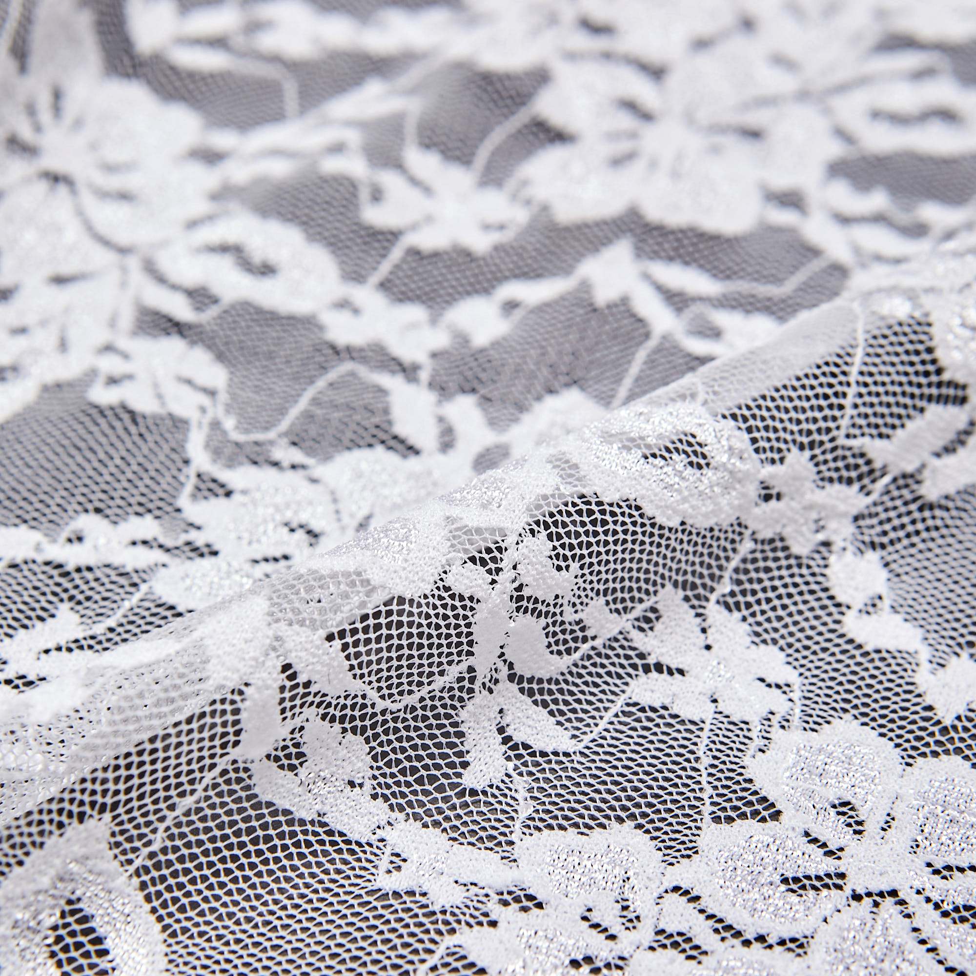 Кружевное эластичное полотно l240 (Белый, Стандарт, БП)