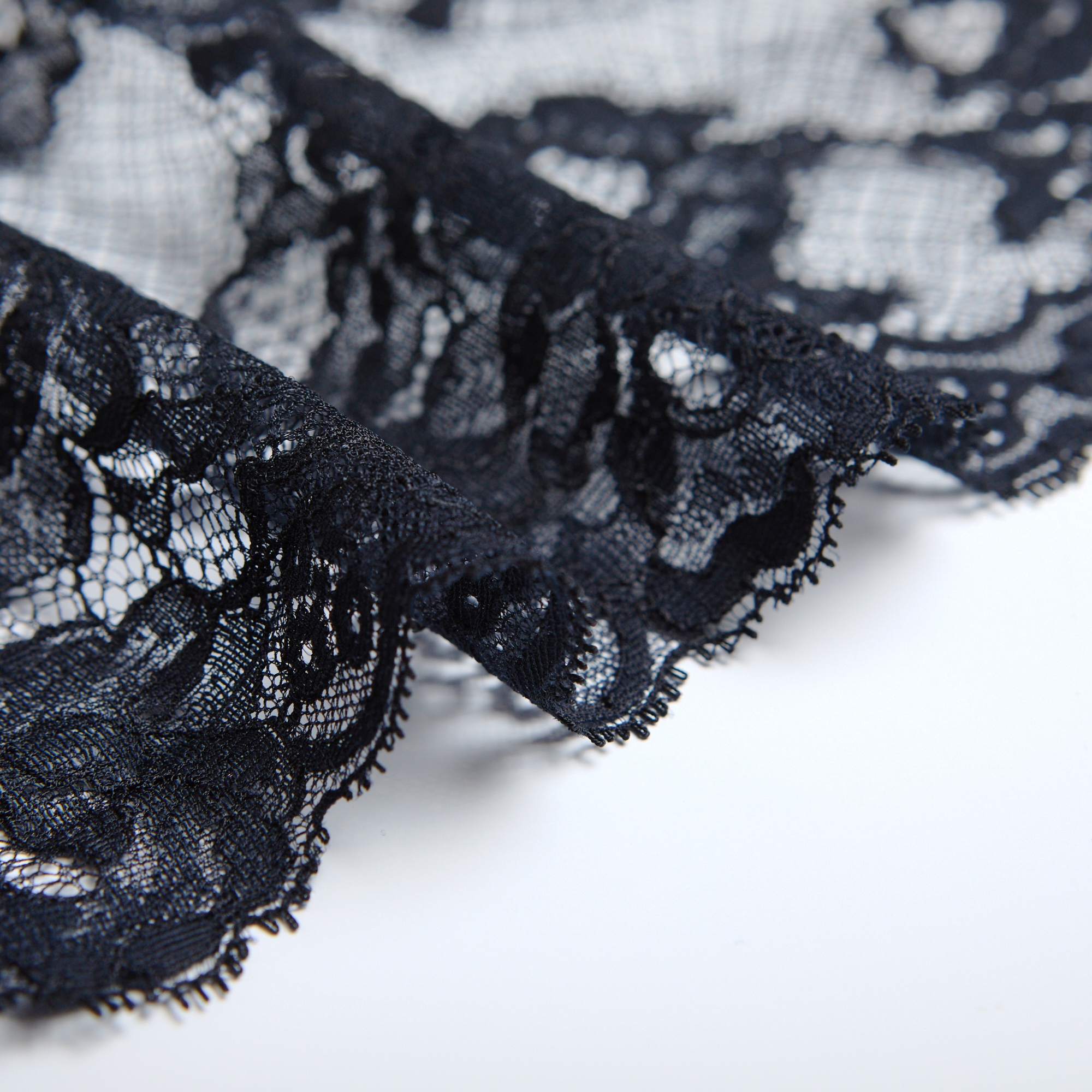 Кружево Эластичное J6055BAJ (Черный, Стандарт, БП)