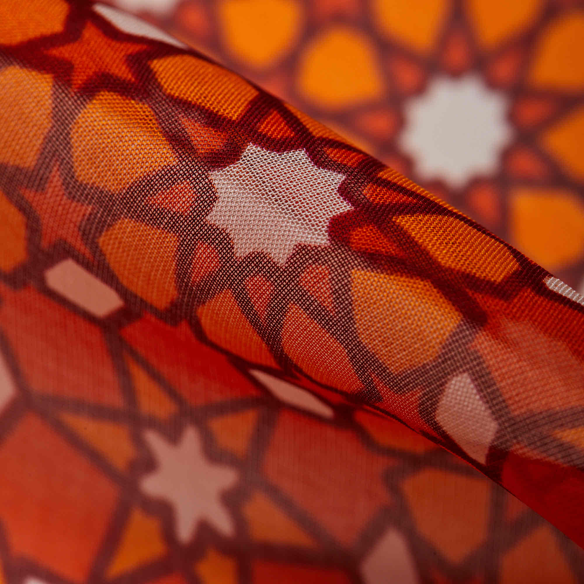Шелк принт wh10146-8a (Оранжевый, MAROCCO/ORANGE/WHITE, БП)