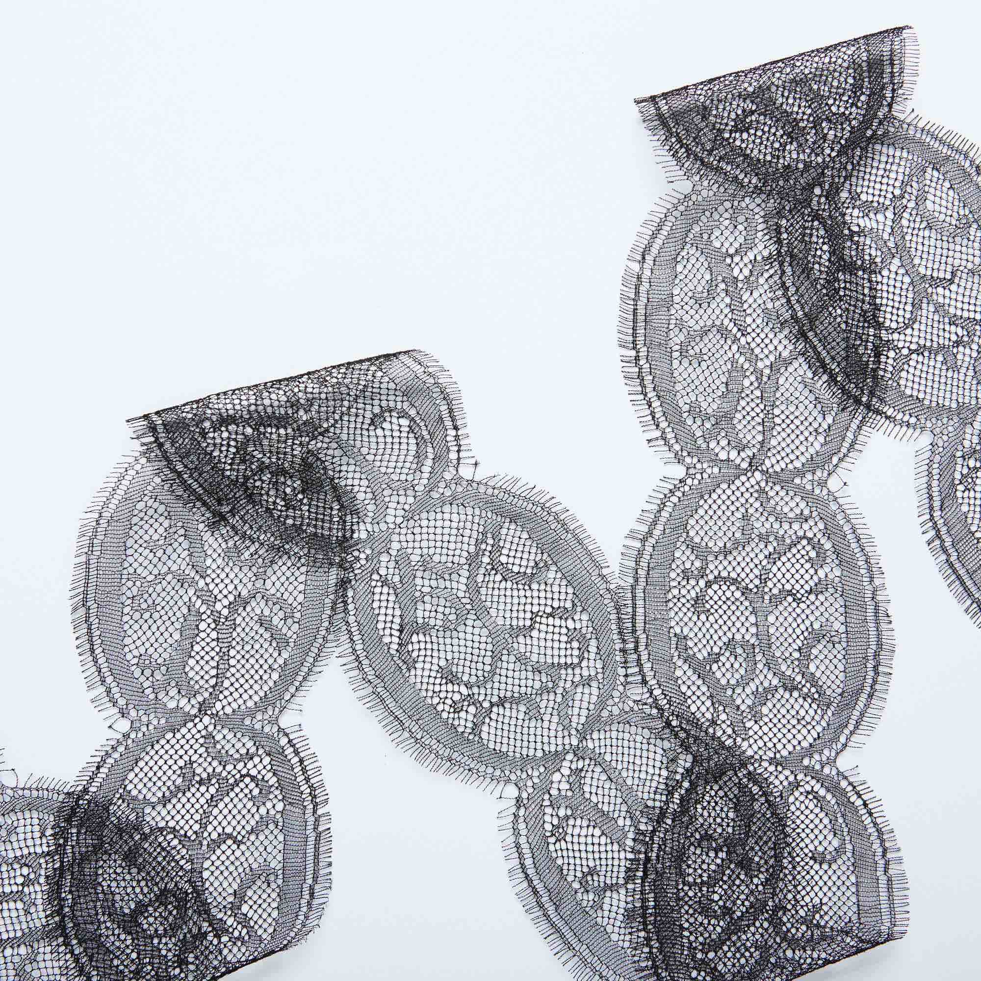 Кружево Неэластичное Узкое 390577 (Черный, noir, БП)