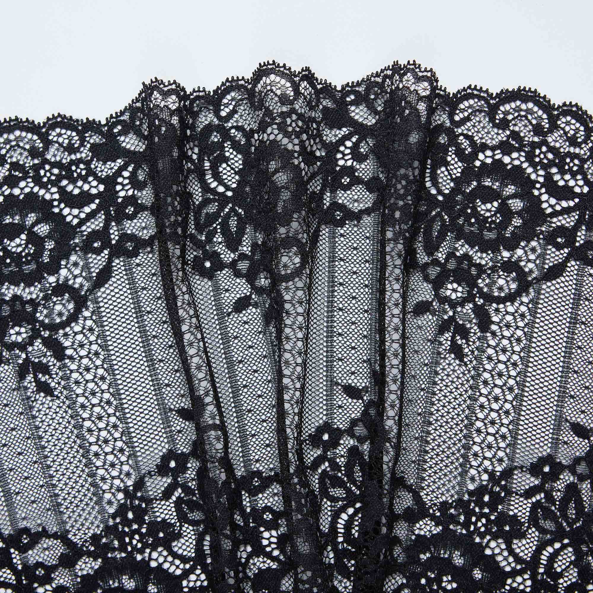 Кружево Эластичное HS545A (Черный, Стандарт, БП)