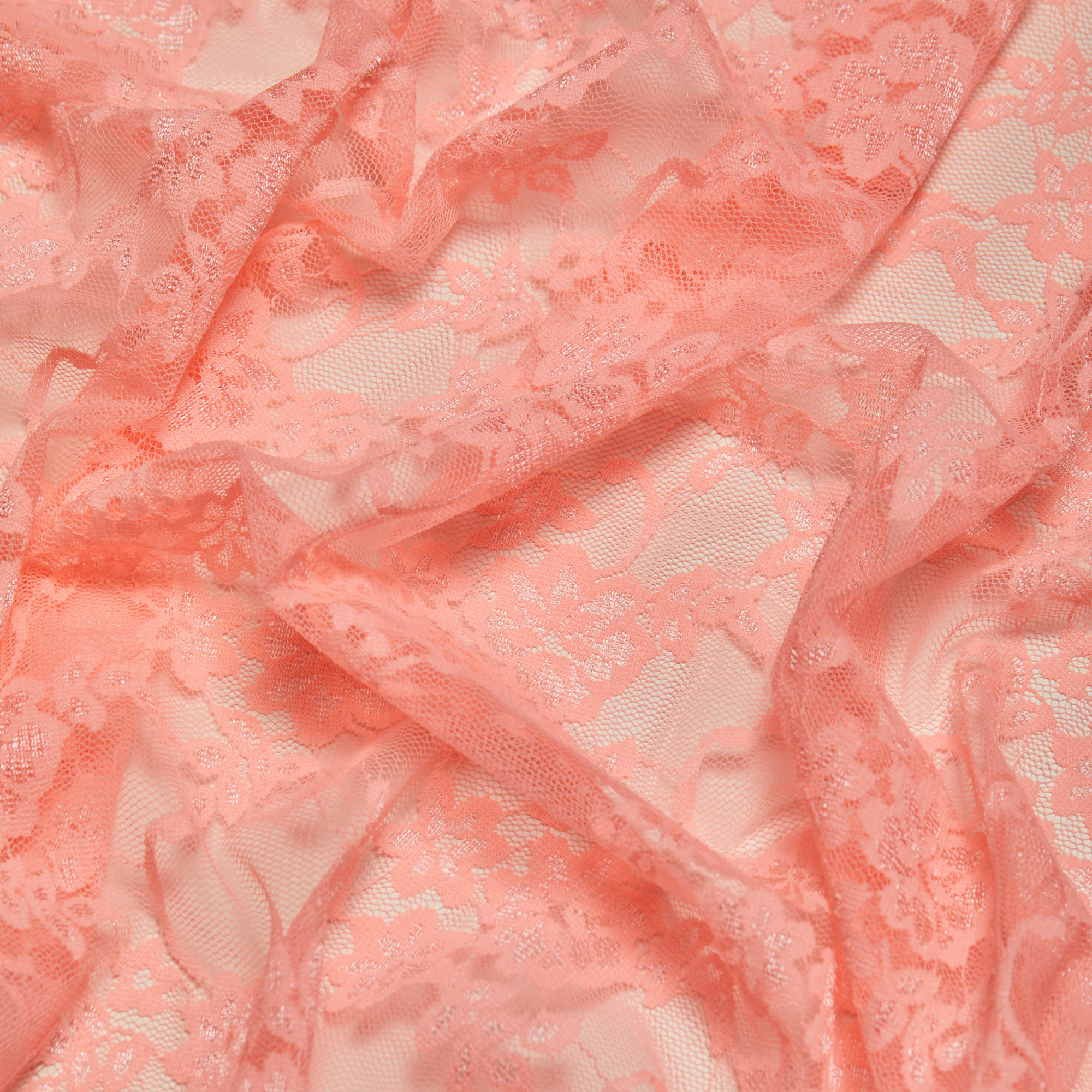 Кружевное Эластичное Полотно L042020D (Коралловый, Q150429103, БП)