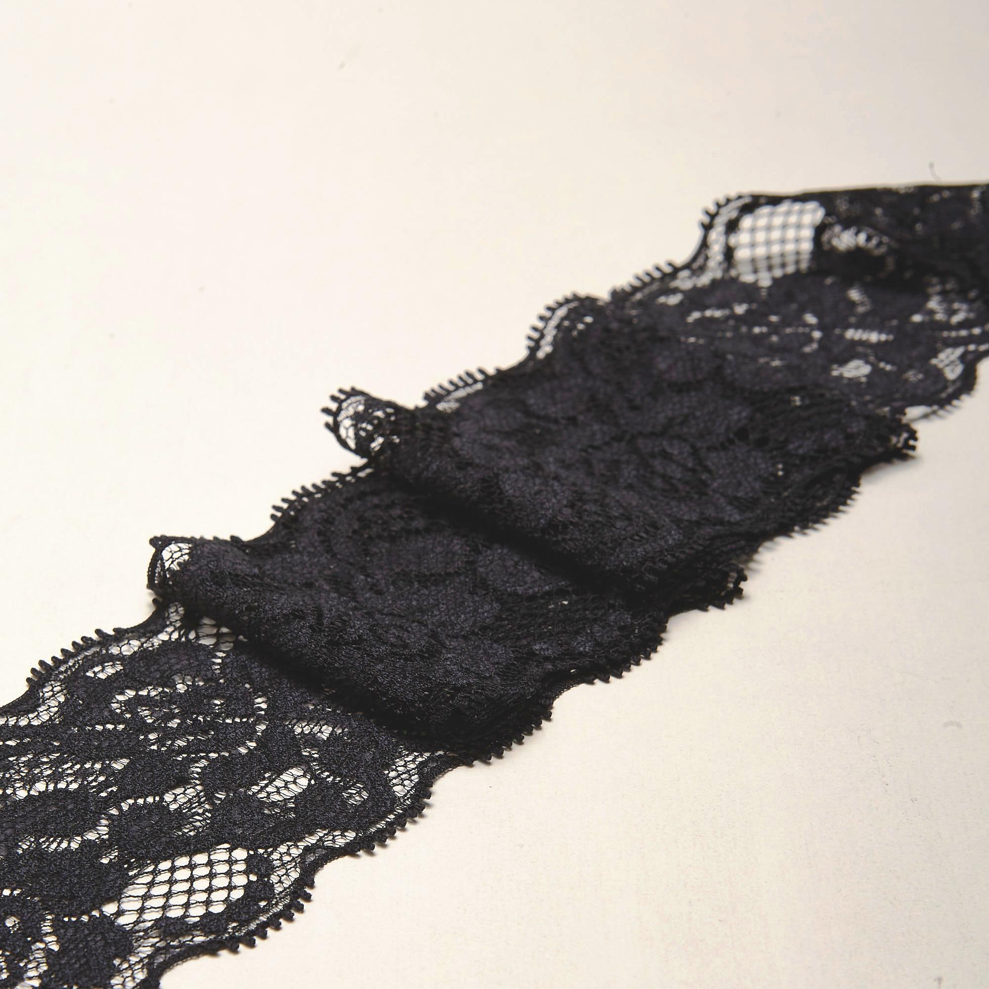 Кружево Эластичное Узкое 31345 (Черный, Стандарт, БП)