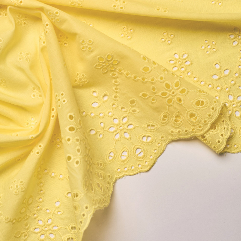 Хлопок тканый с вышивкой 12946 (Желтый, 11-0620 TC, БП)