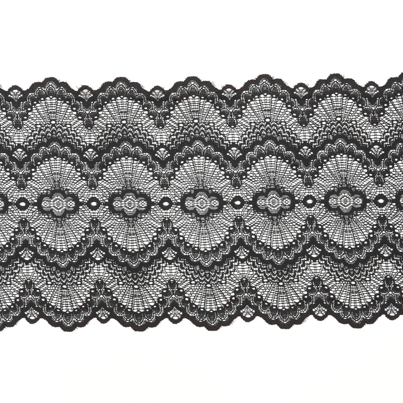 Кружево Эластичное 6216 (Черный, Стандарт, БП)