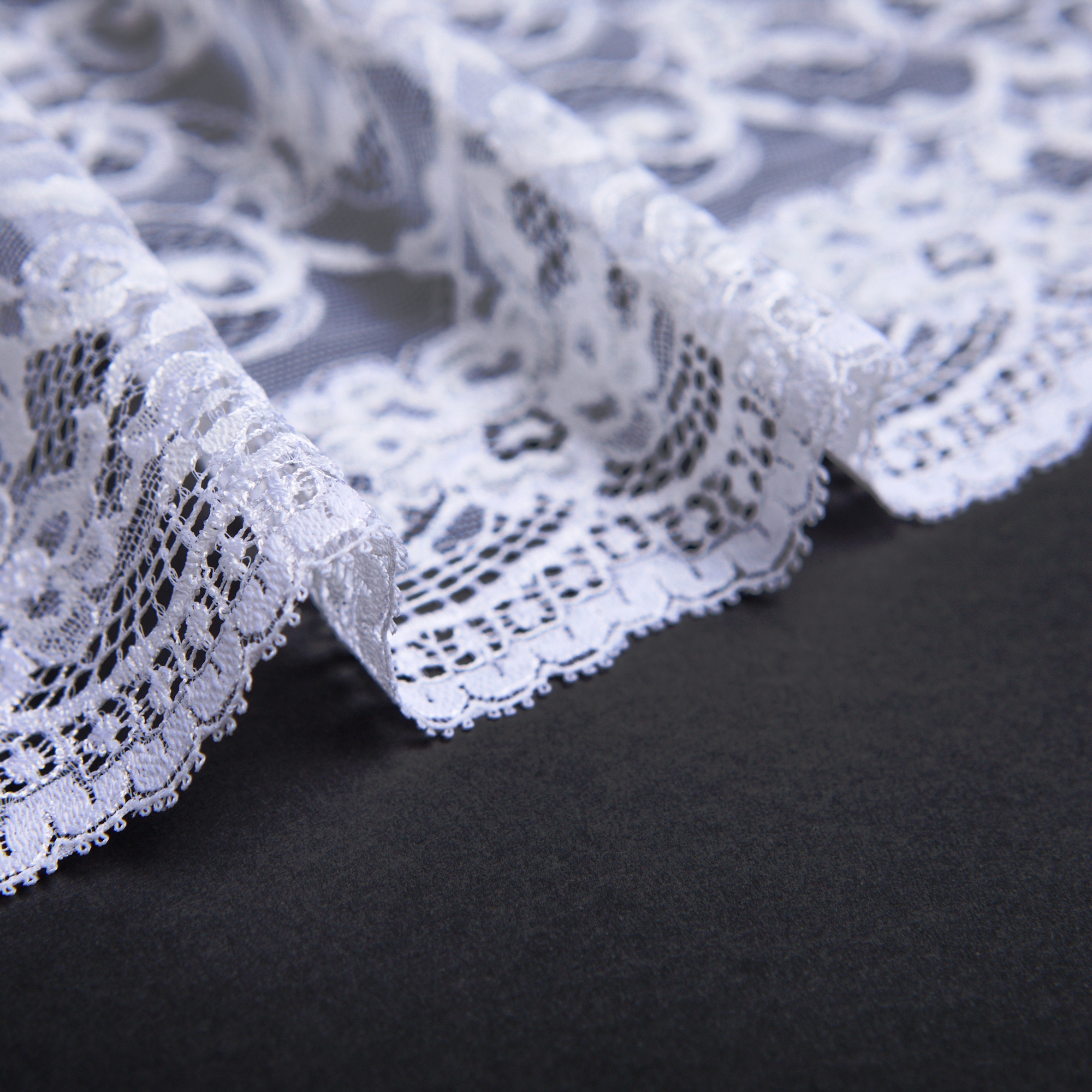 Кружево Неэластичное A0421F (Белый, Стандарт, БП)