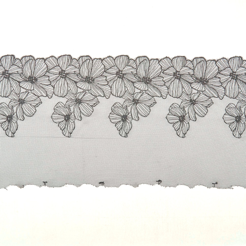 Вышивка на сетке неэластичной ent02920b (Черный, 031, 19-4007)